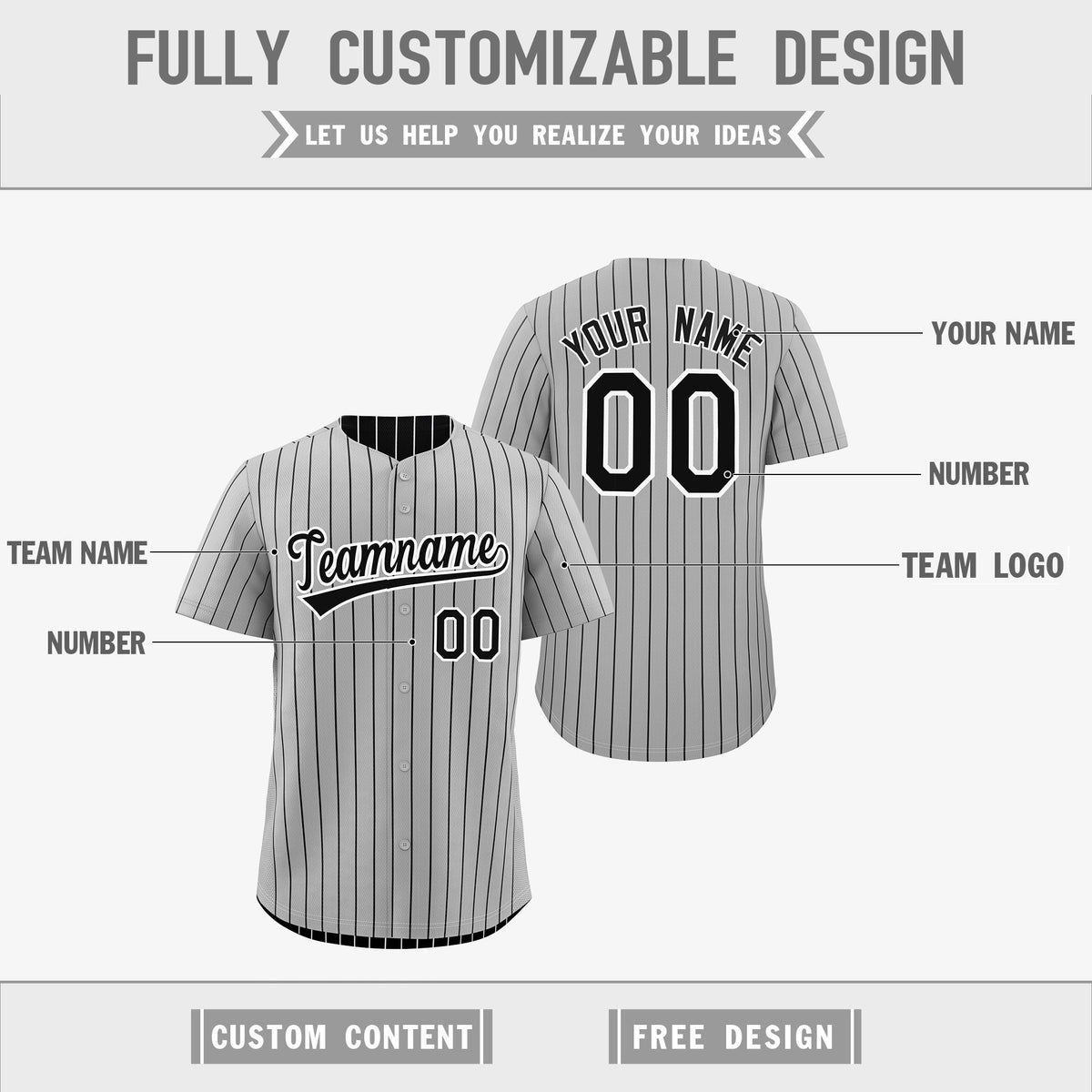 Custom Black White Reversible Stripe Fashion Baseball Jersey| KXKSHOP