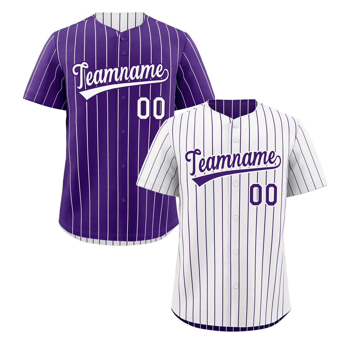 Custom Purple White Reversible Stripe Fashion Baseball Jersey| KXKSHOP
