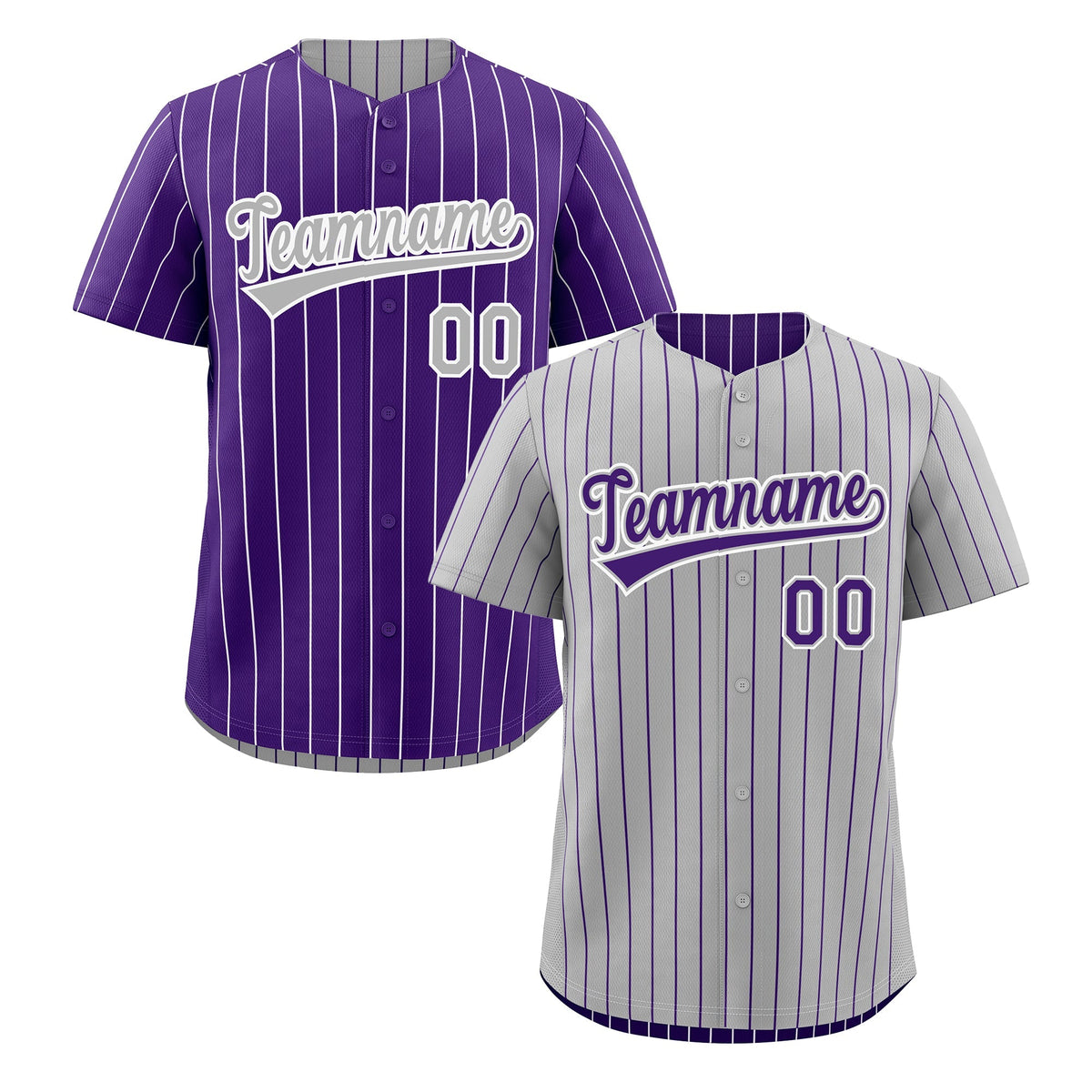 Custom Purple White Reversible Stripe Fashion Baseball Jersey| KXKSHOP