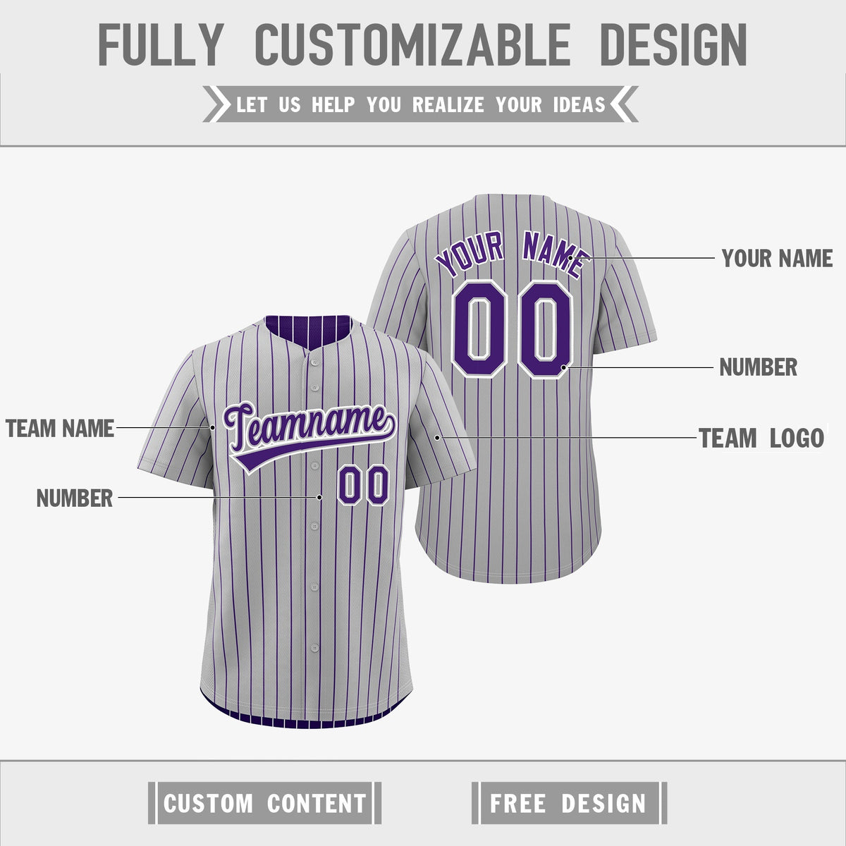 Custom Purple White Reversible Stripe Fashion Baseball Jersey| KXKSHOP