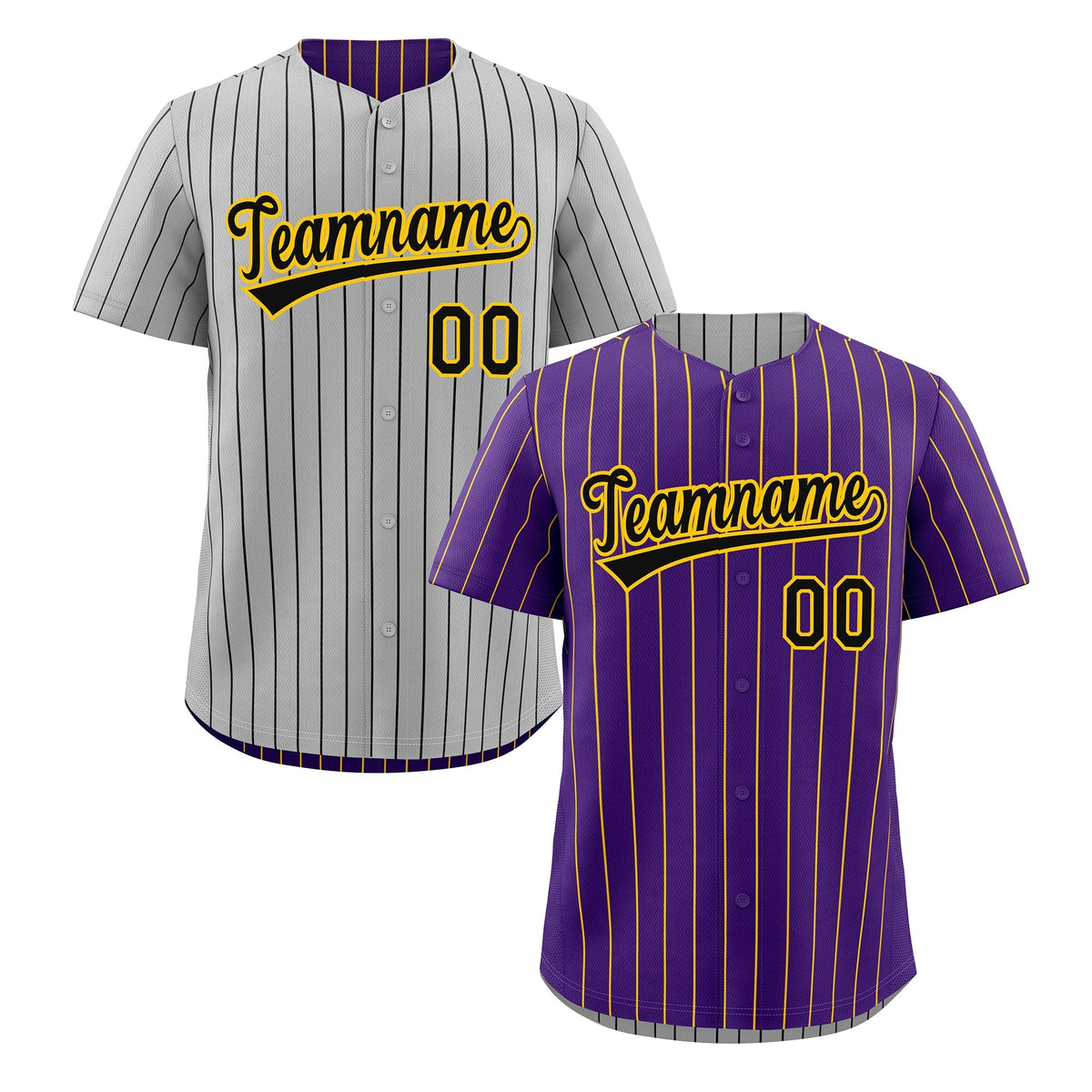 Custom Black Gold Reversible Stripe Fashion Baseball Jersey| KXKSHOP