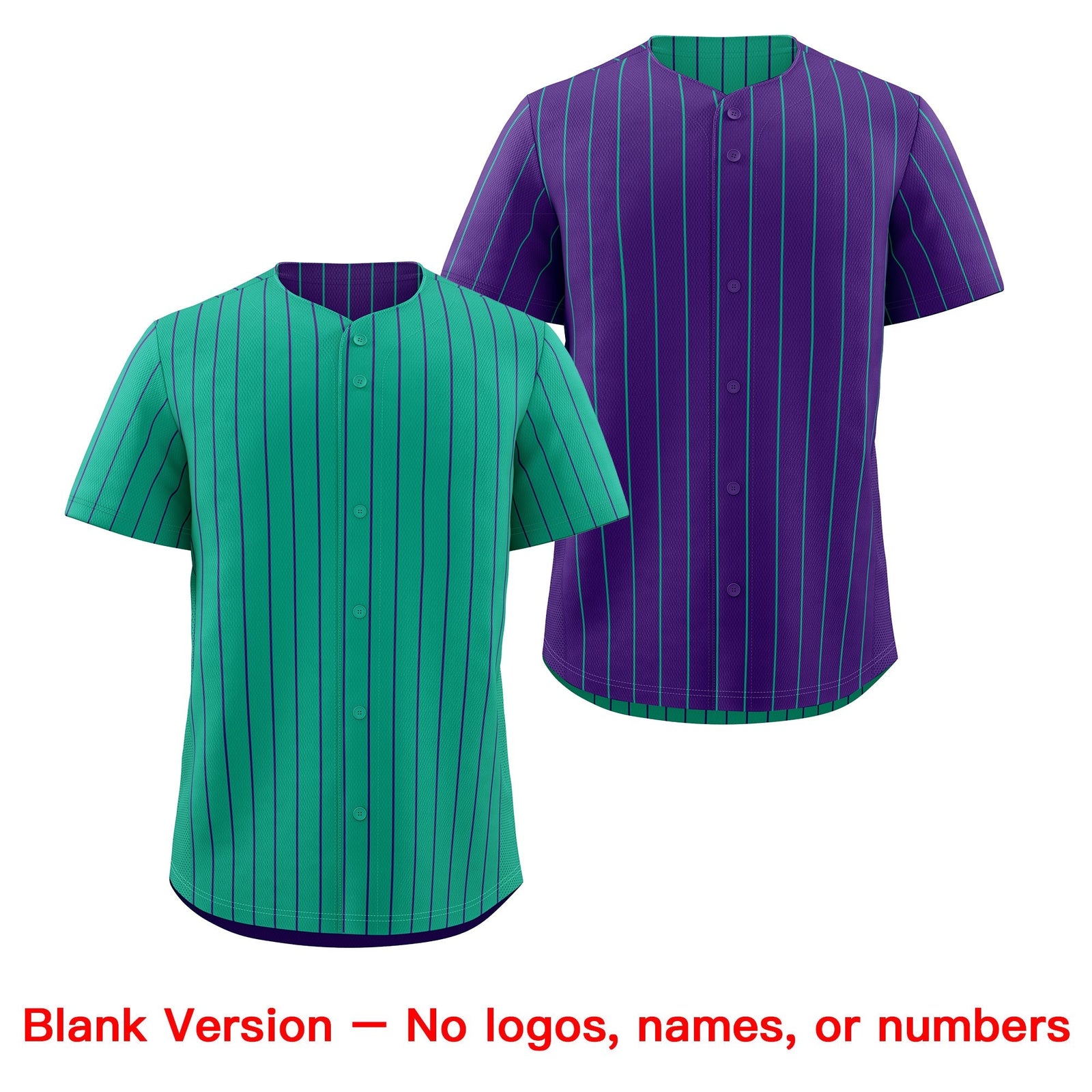 Custom Purple White Green Reversible Stripe Fashion Baseball Jersey| KXKSHOP