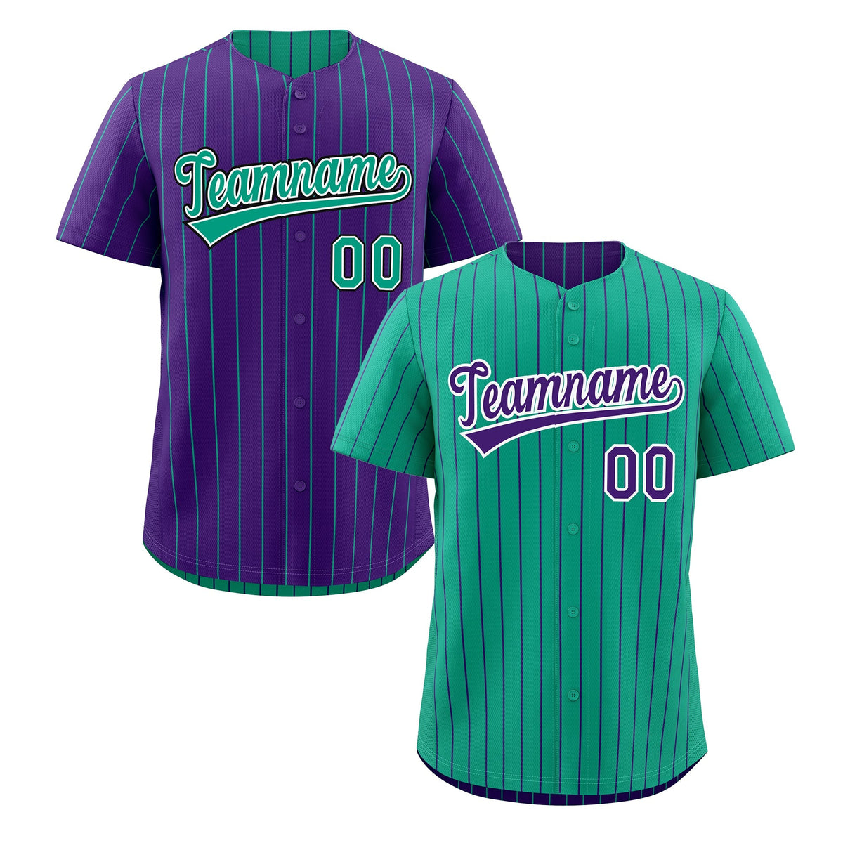 Custom Purple White Green Reversible Stripe Fashion Baseball Jersey| KXKSHOP