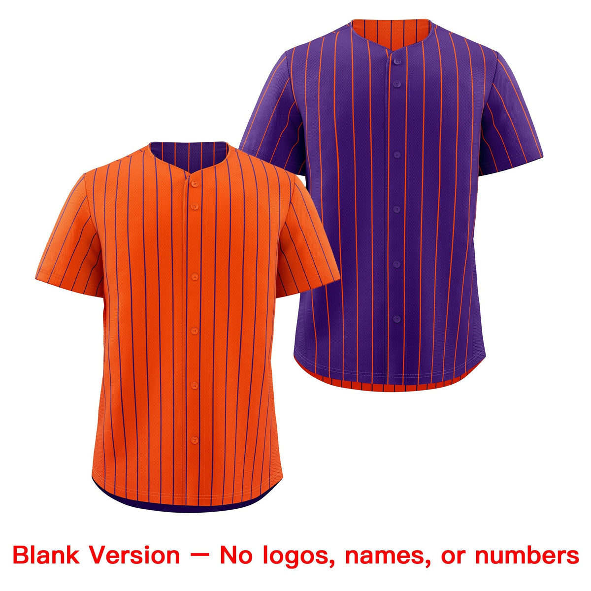Custom Purple White Orange Reversible Stripe Fashion Baseball Jersey| KXKSHOP