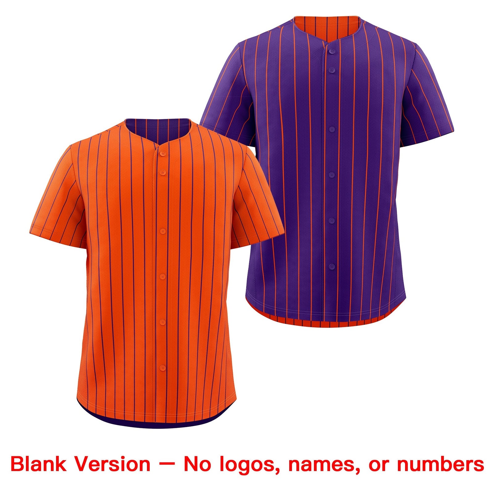 Custom Purple White Orange Reversible Stripe Fashion Baseball Jersey| KXKSHOP