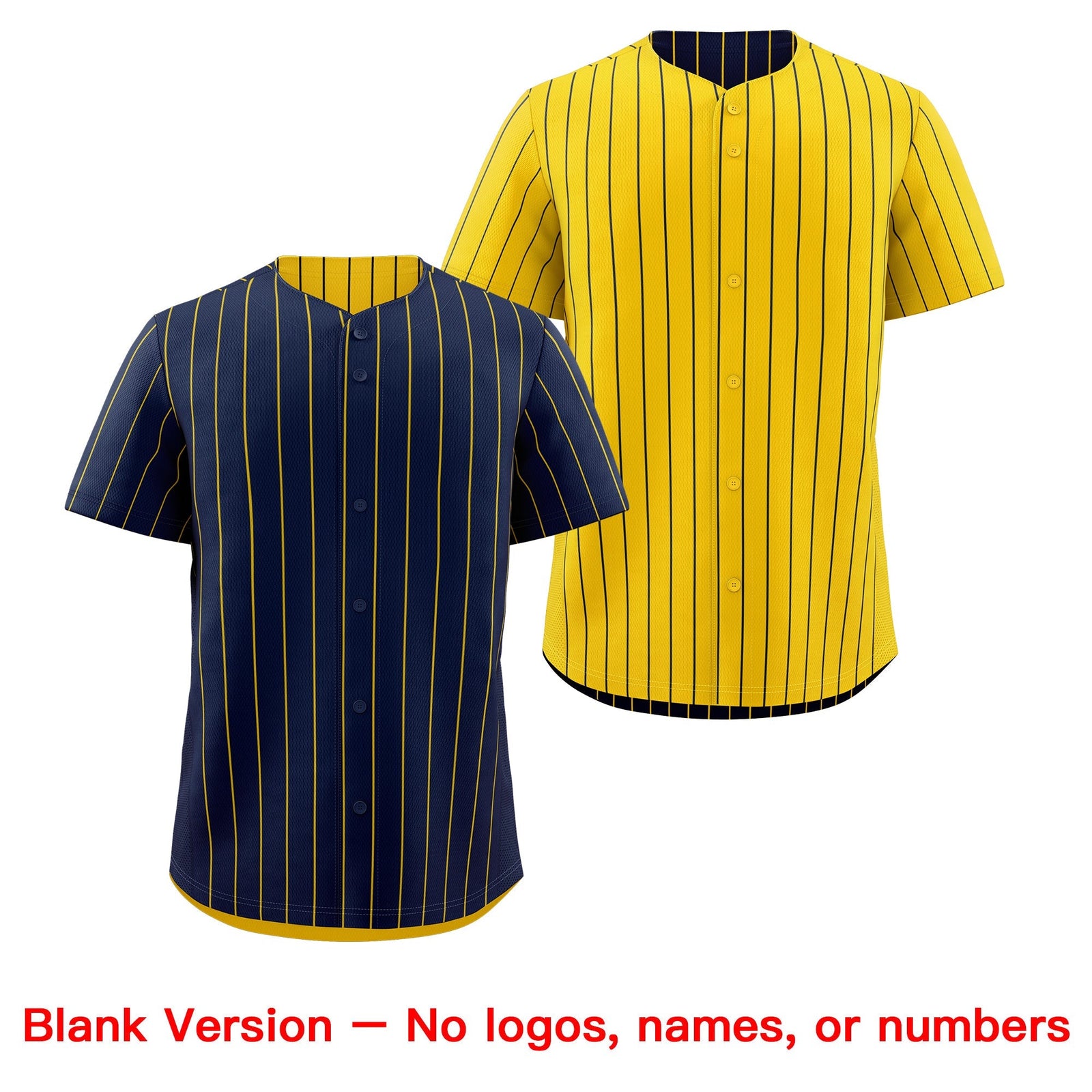 Custom Gold White Navy Reversible Stripe Fashion Baseball Jersey| KXKSHOP