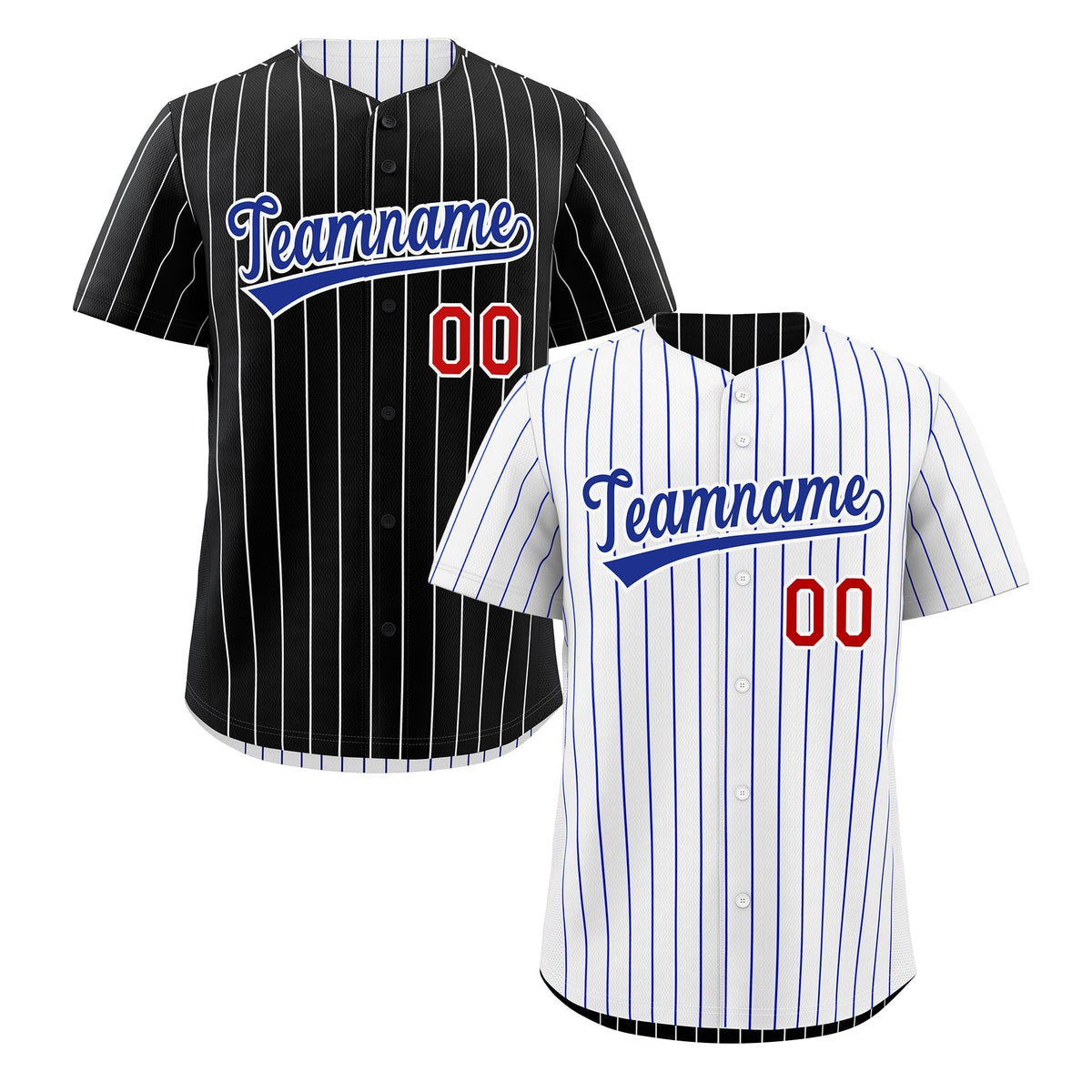 Custom Royal Blue White Reversible Stripe Fashion Baseball Jersey| KXKSHOP