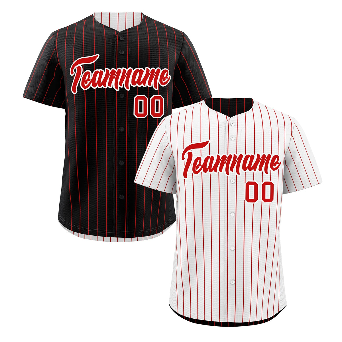 Custom Red White Reversible Stripe Fashion Baseball Jersey| KXKSHOP