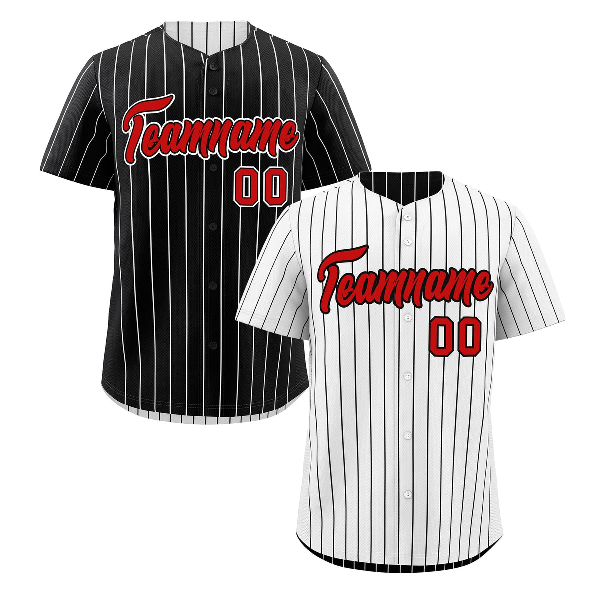 Custom Red Black White Reversible Stripe Fashion Baseball Jersey| KXKSHOP