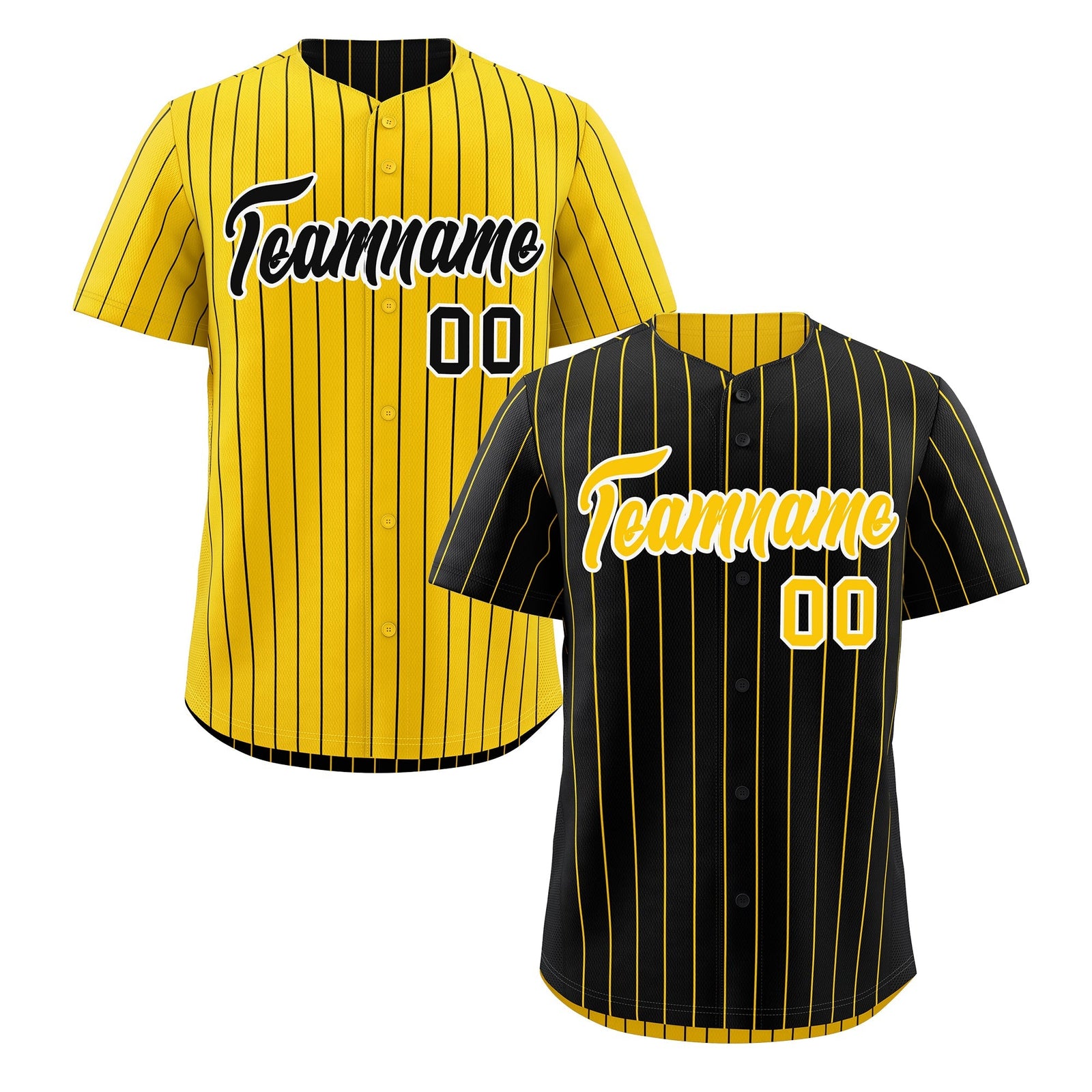 Custom Gold White Black Reversible Stripe Fashion Baseball Jersey| KXKSHOP