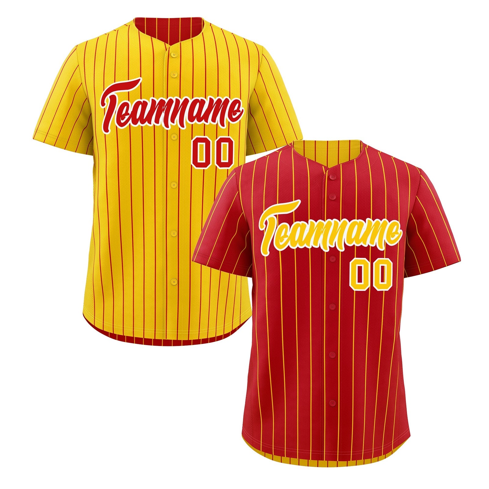 Custom Gold White Red Reversible Stripe Fashion Baseball Jersey| KXKSHOP