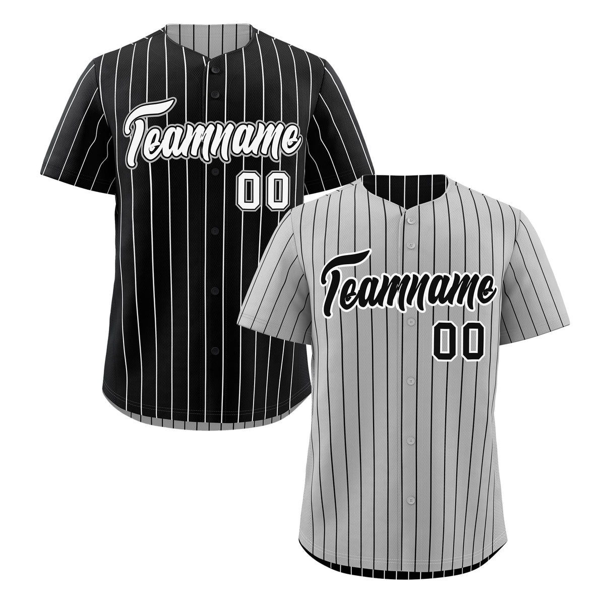 Custom Black White Reversible Stripe Fashion Baseball Jersey| KXKSHOP