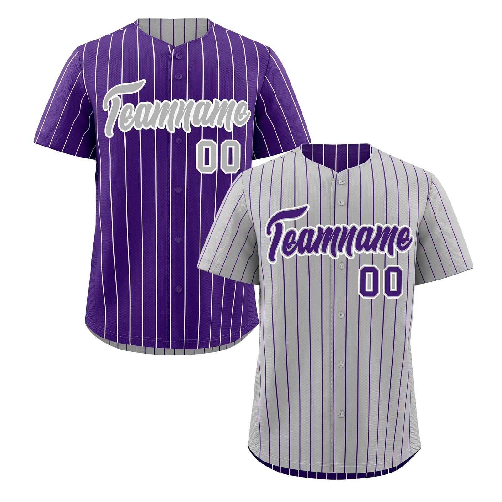 Custom Purple White Reversible Stripe Fashion Baseball Jersey| KXKSHOP