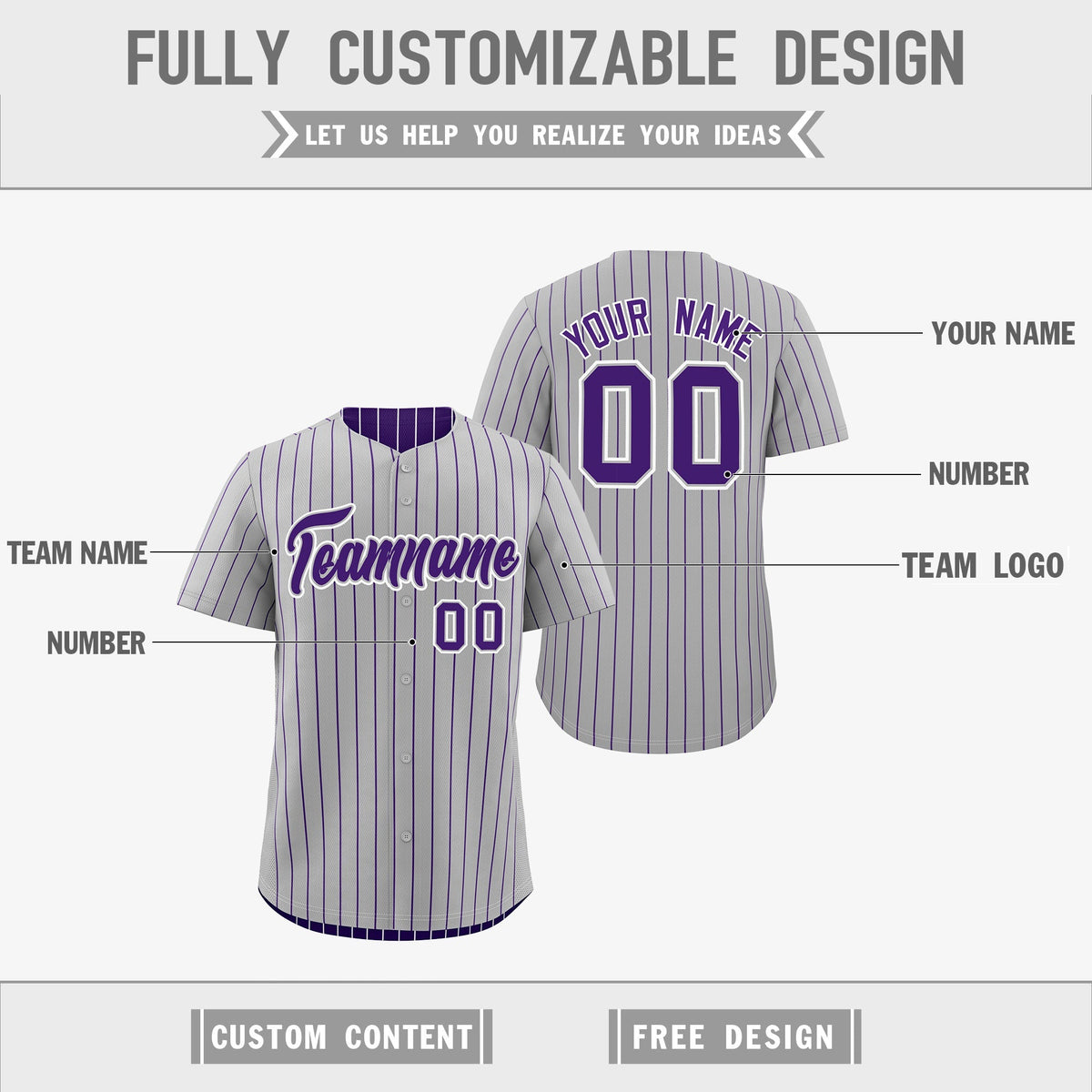 Custom Purple White Reversible Stripe Fashion Baseball Jersey| KXKSHOP