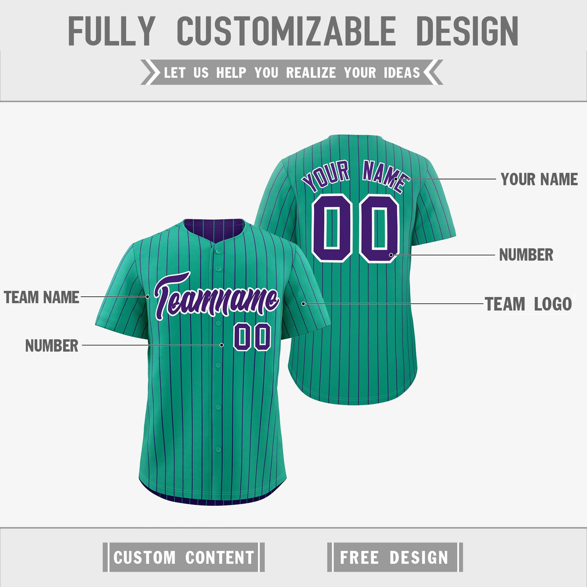 Custom Purple White Green Reversible Stripe Fashion Baseball Jersey| KXKSHOP