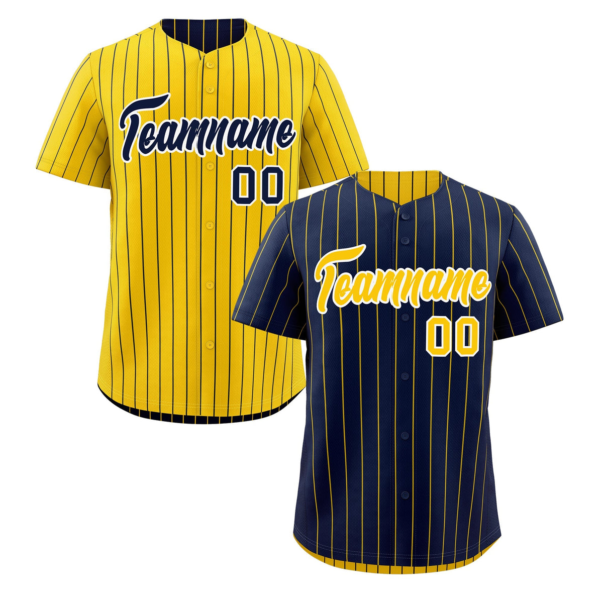 Custom Gold White Navy Reversible Stripe Fashion Baseball Jersey| KXKSHOP