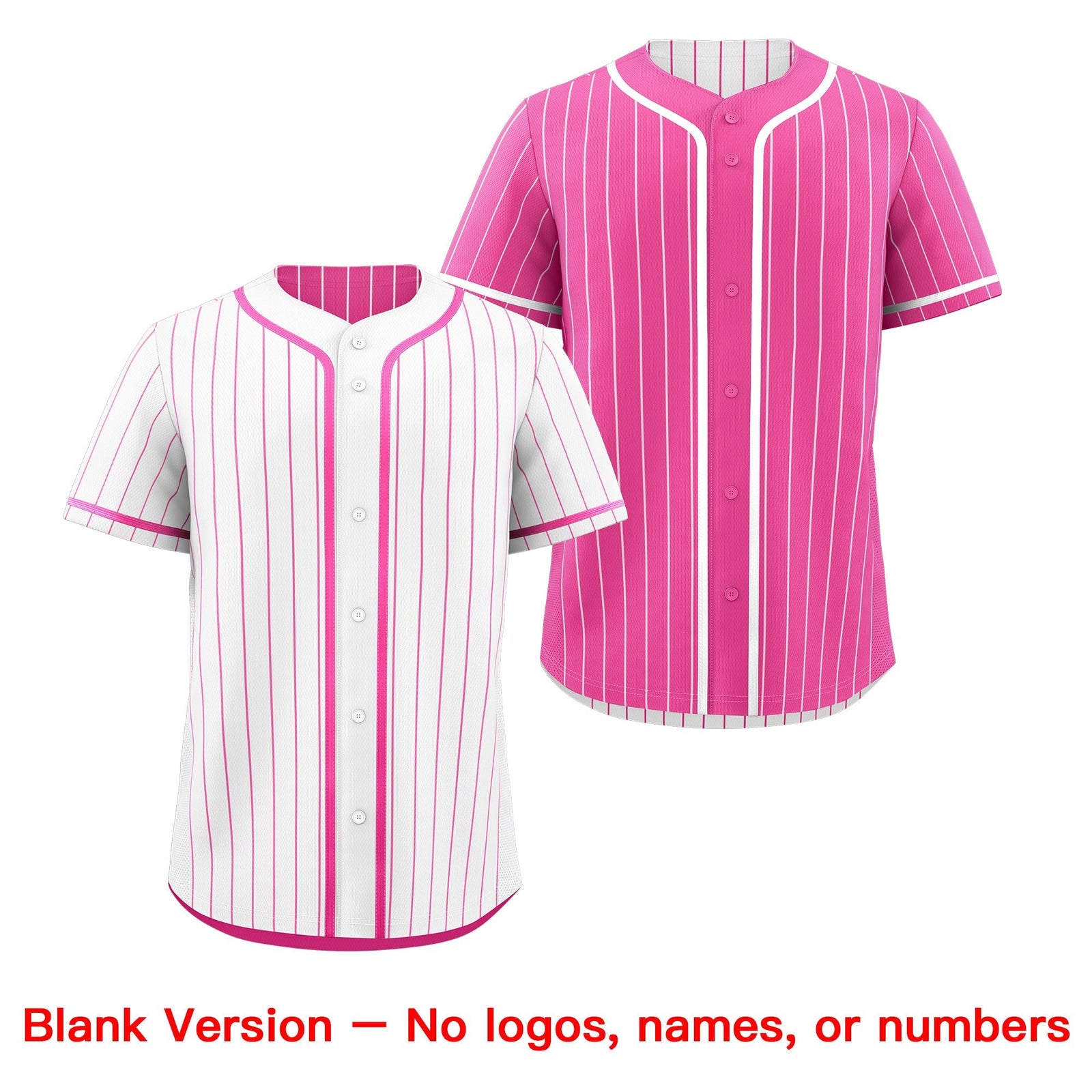 Custom Pink White Reversible Stripe Fashion Baseball Jersey| KXKSHOP