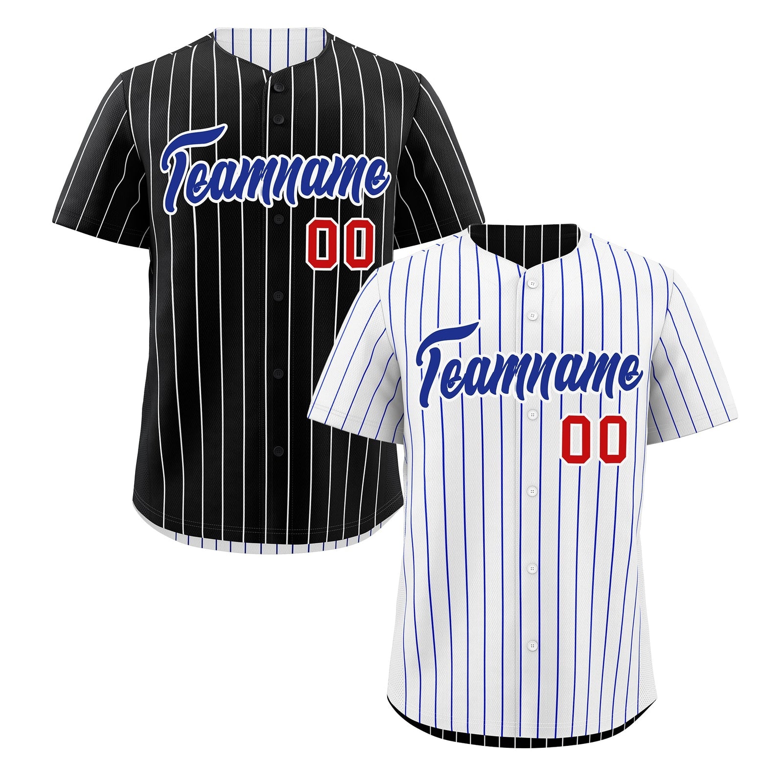 Custom Royal Blue White Reversible Stripe Fashion Baseball Jersey| KXKSHOP