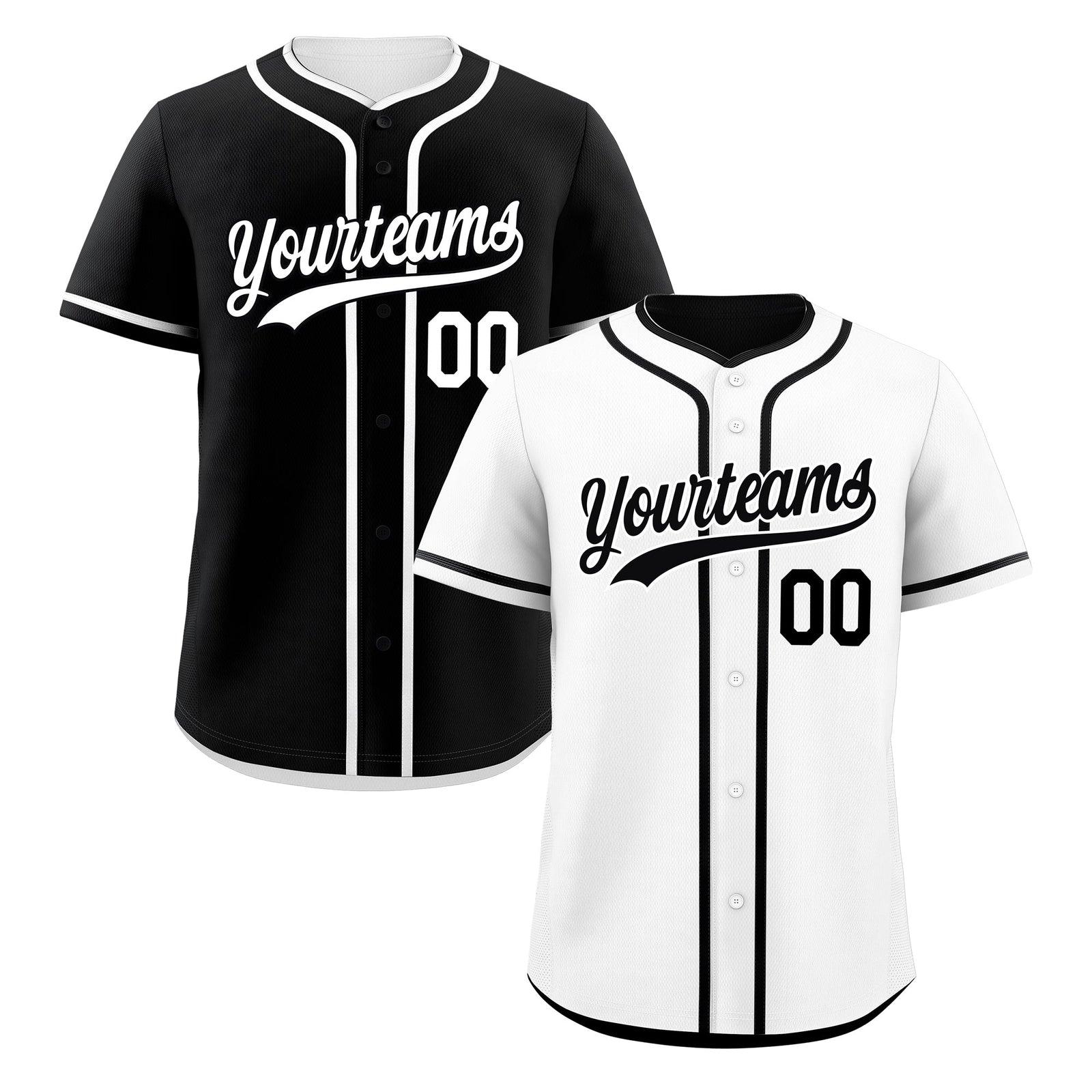 Custom Black White Reversible Classic Style Lightweight Baseball Jersey| KXKSHOP