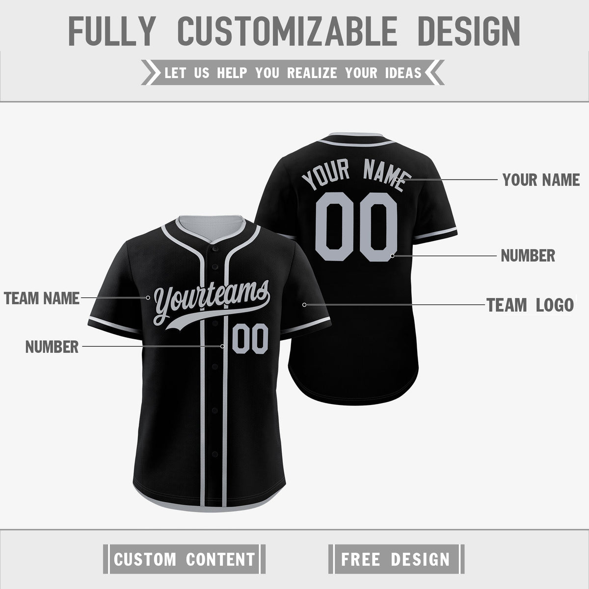Custom Silver Black Reversible Classic Style Lightweight Baseball Jersey| KXKSHOP