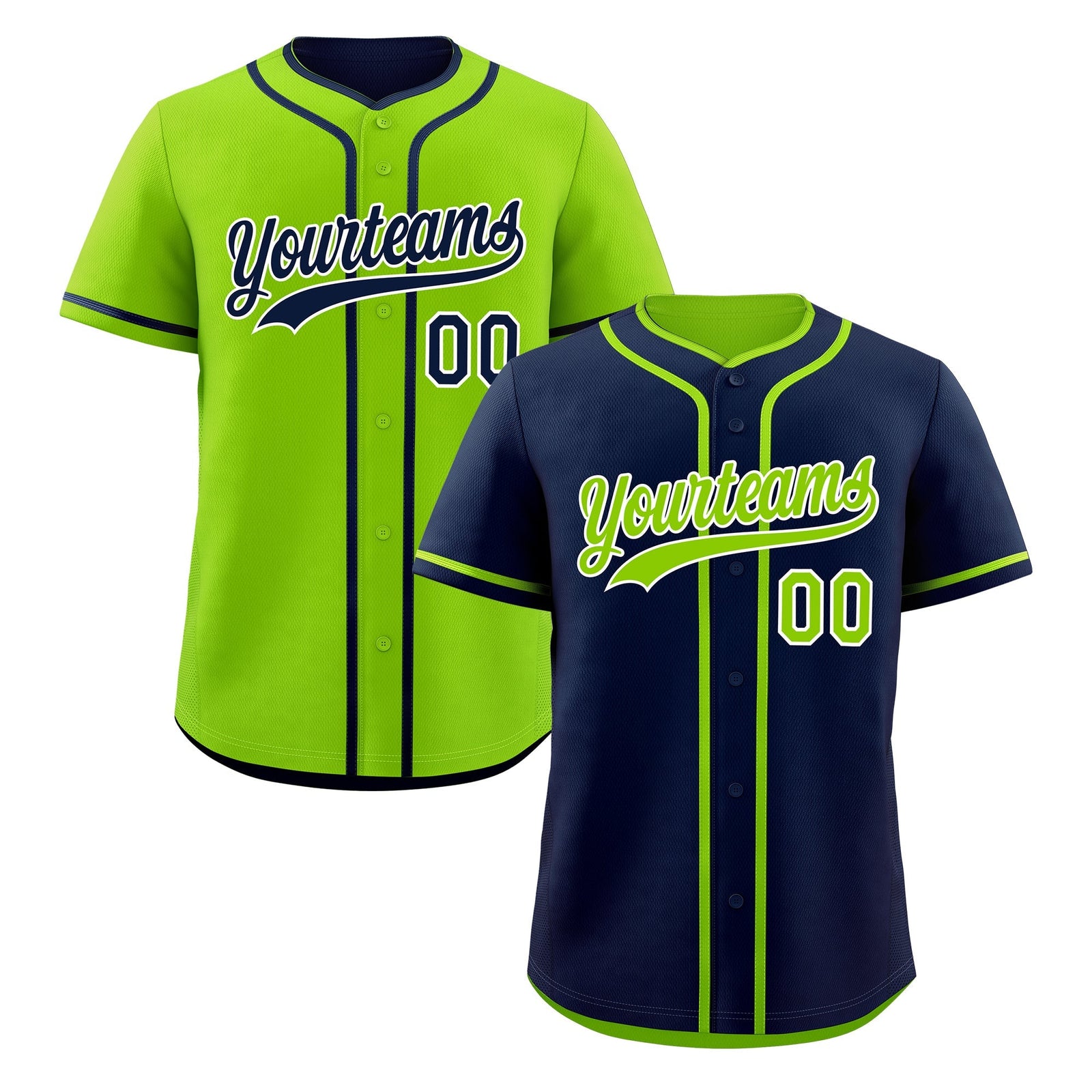 Custom Neon Green White Reversible Classic Style Moisture-Wicking Baseball Jersey| KXKSHOP