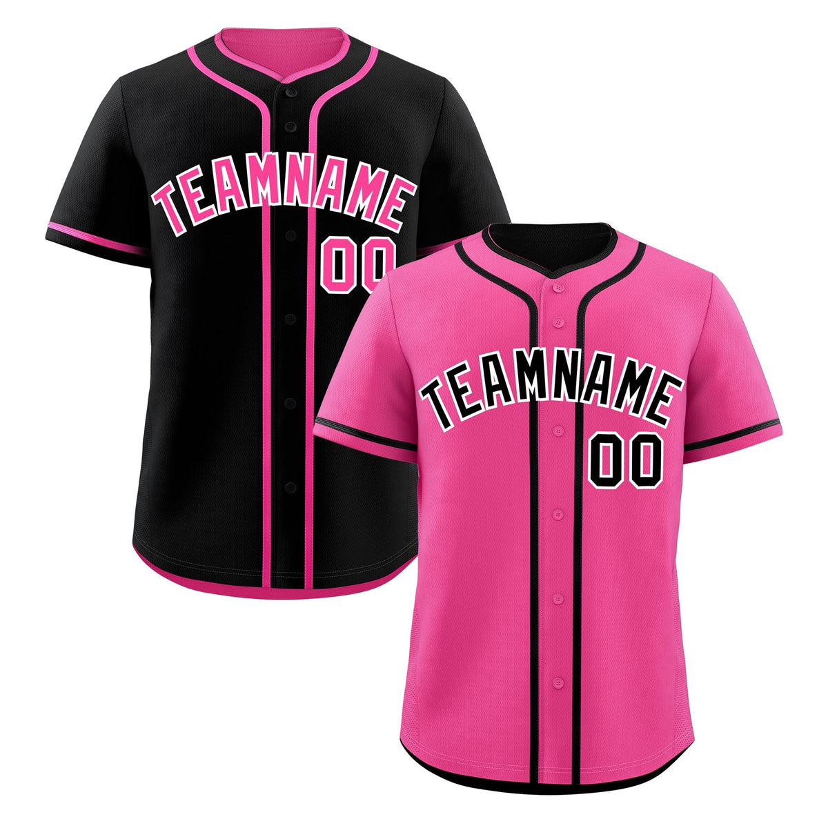 Custom Black Pink Reversible Classic Style Lightweight Baseball Jersey| KXKSHOP