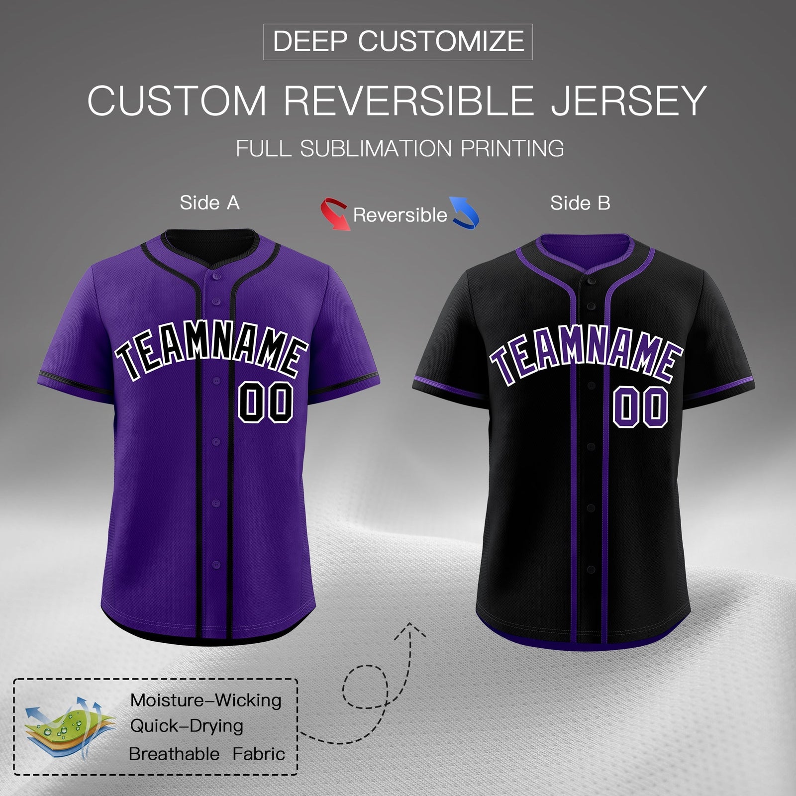Custom Black White Reversible Classic Style Lightweight Baseball Jersey| KXKSHOP