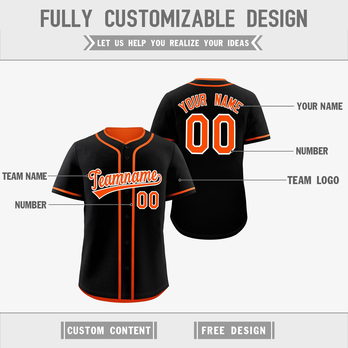 Custom Orange Black Reversible Classic Style Moisture-Wicking Baseball Jersey| KXKSHOP