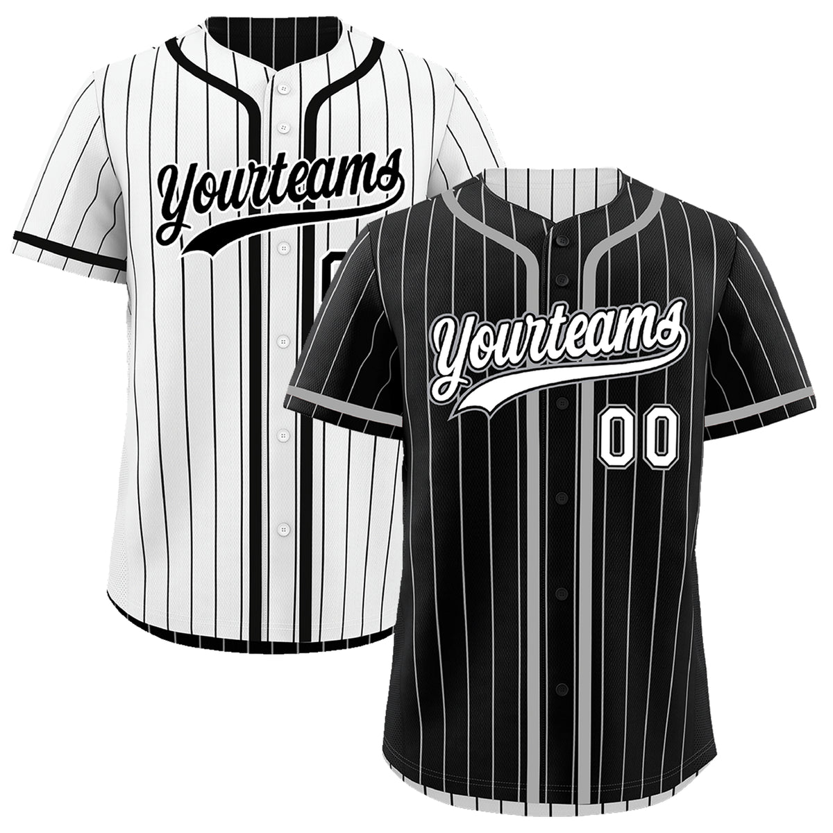 Custom Black White Reversible Gradient Fashion Lightweight Baseball Jersey| KXKSHOP