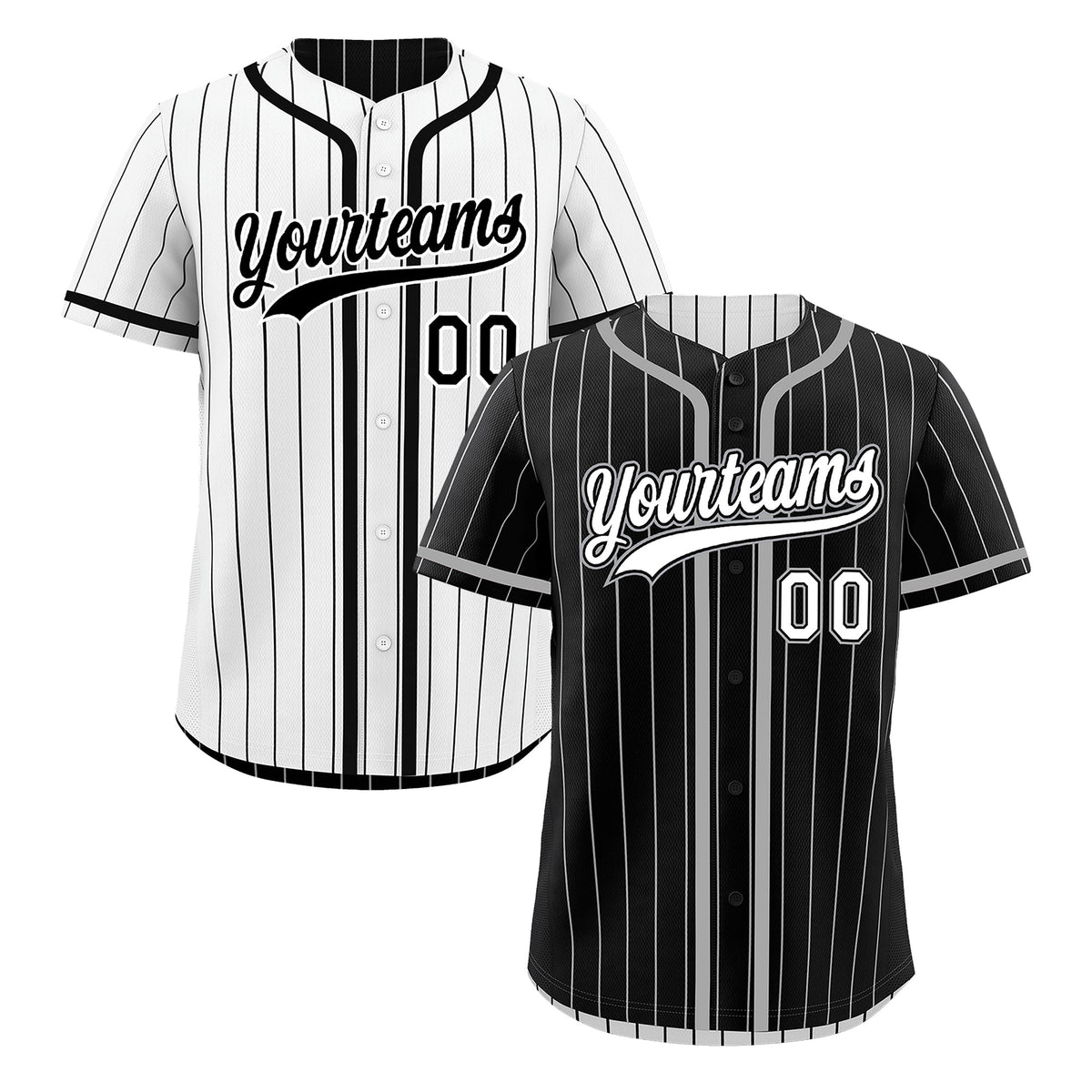 Custom Black White Reversible Gradient Fashion Lightweight Baseball Jersey| KXKSHOP