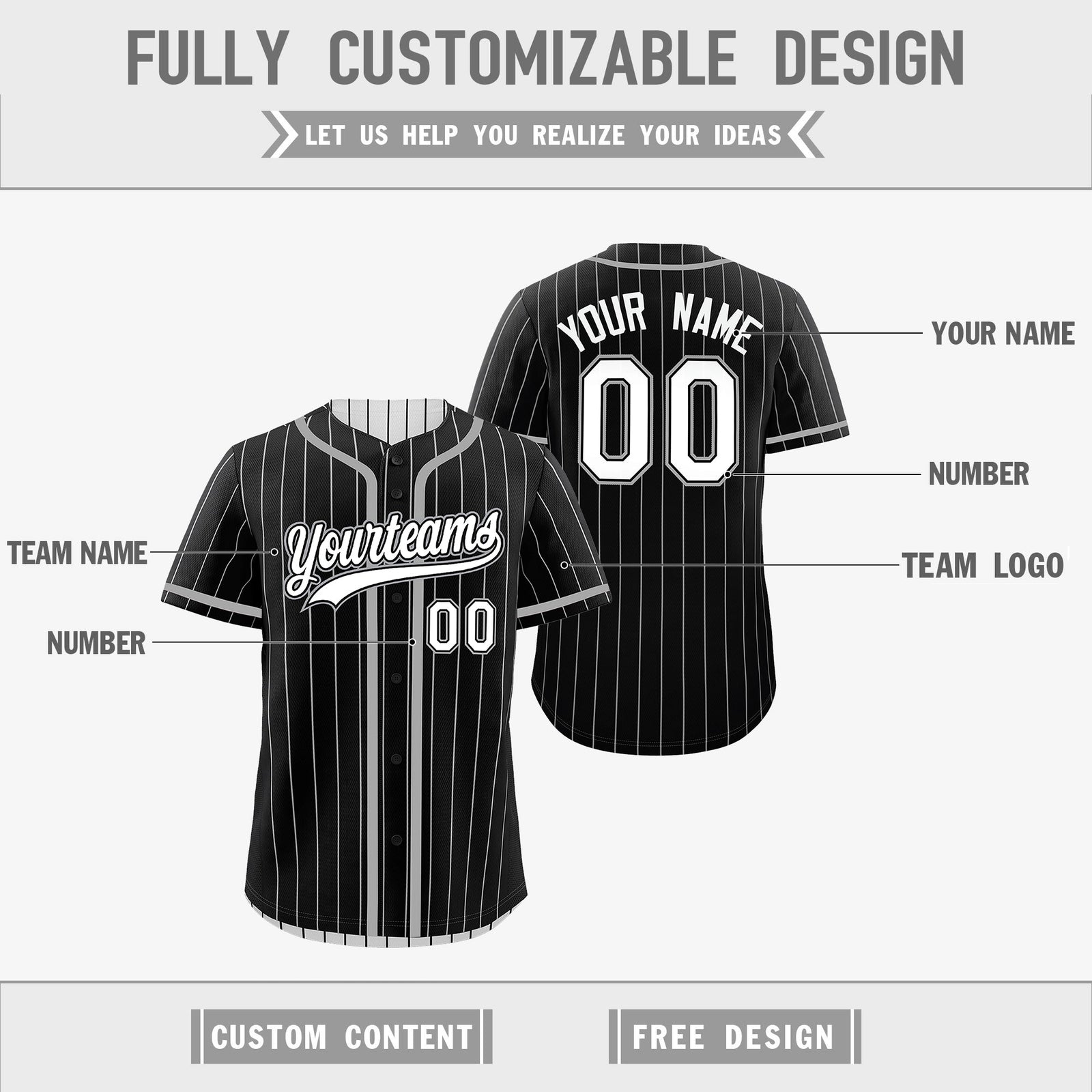 Custom Black White Reversible Gradient Fashion Lightweight Baseball Jersey| KXKSHOP