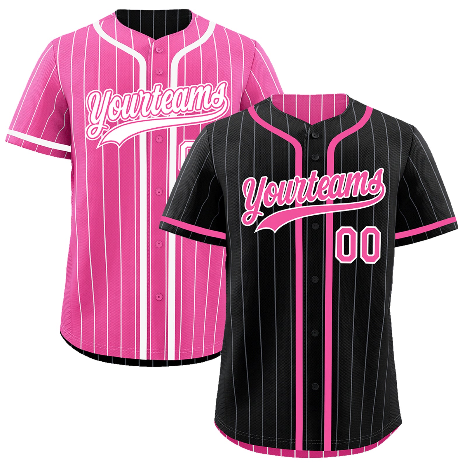 Custom Black Pink Reversible Gradient Fashion Lightweight Baseball Jersey| KXKSHOP