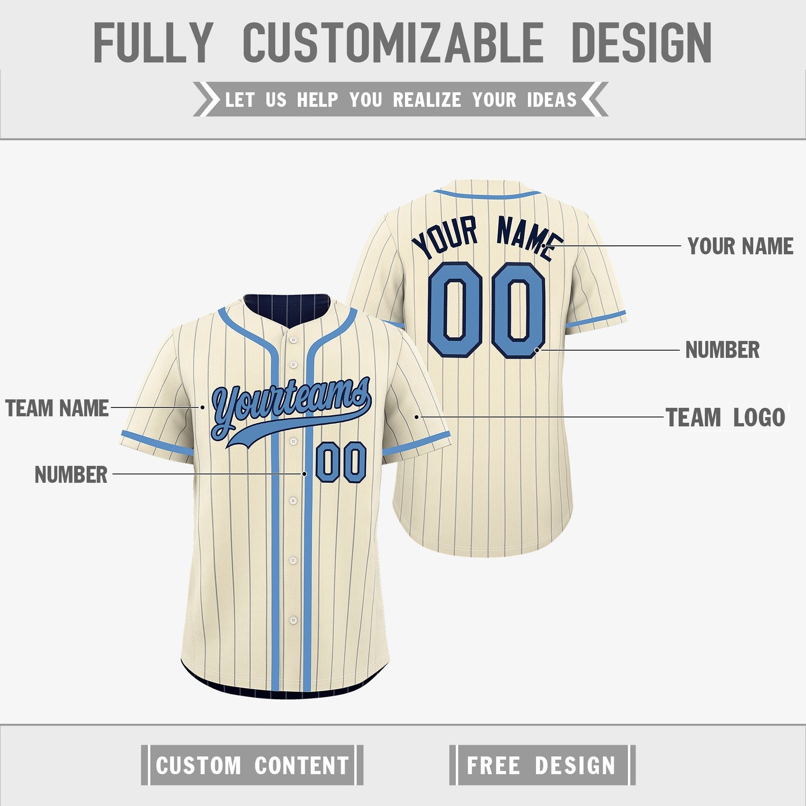 Custom Cream Navy Reversible Gradient Fashion Breathable Baseball Jersey| KXKSHOP