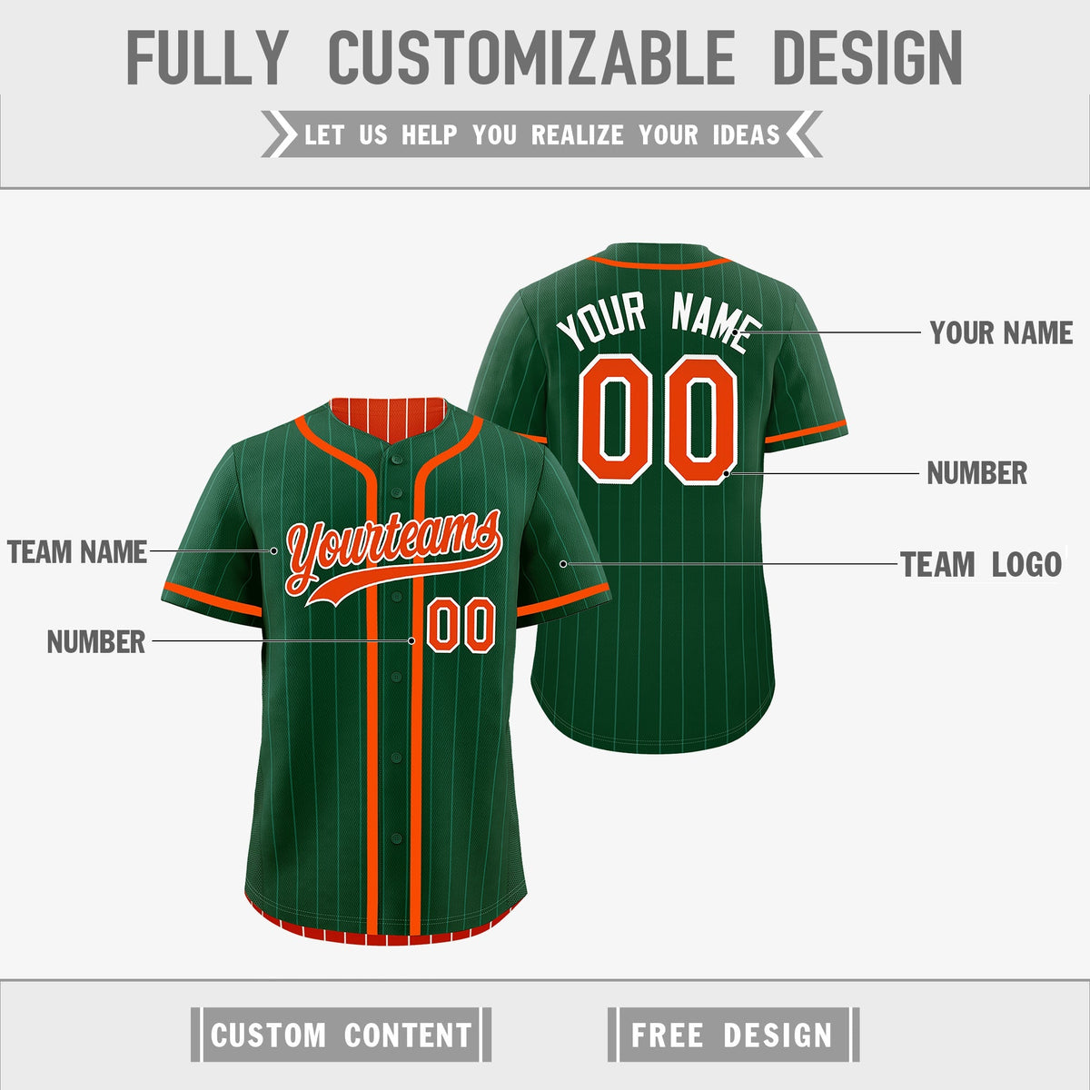 Custom Green Orange Reversible Gradient Fashion Lightweight Baseball Jersey| KXKSHOP