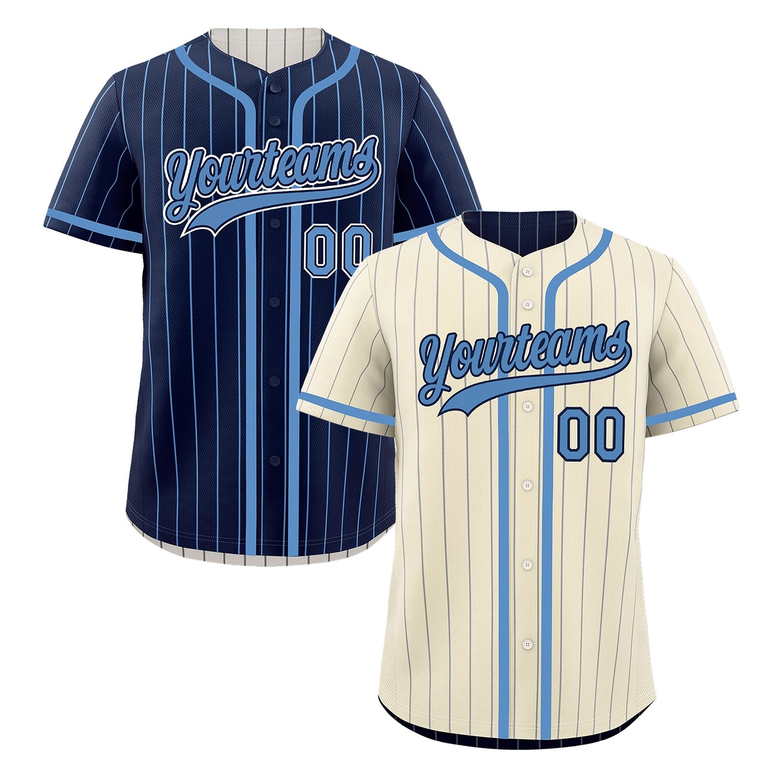 Custom Cream Navy Reversible Gradient Fashion Breathable Baseball Jersey| KXKSHOP
