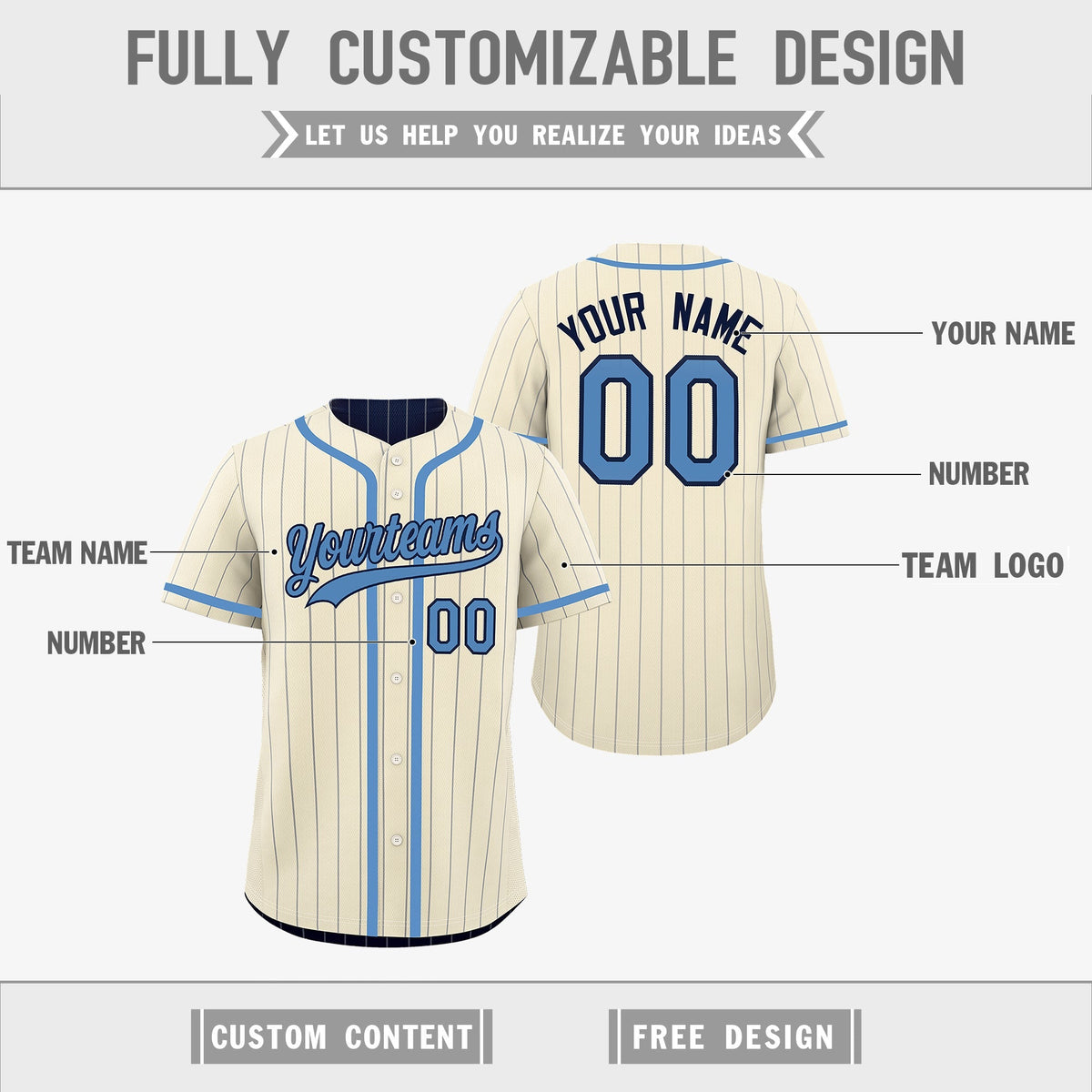 Custom Cream Navy Reversible Gradient Fashion Breathable Baseball Jersey| KXKSHOP