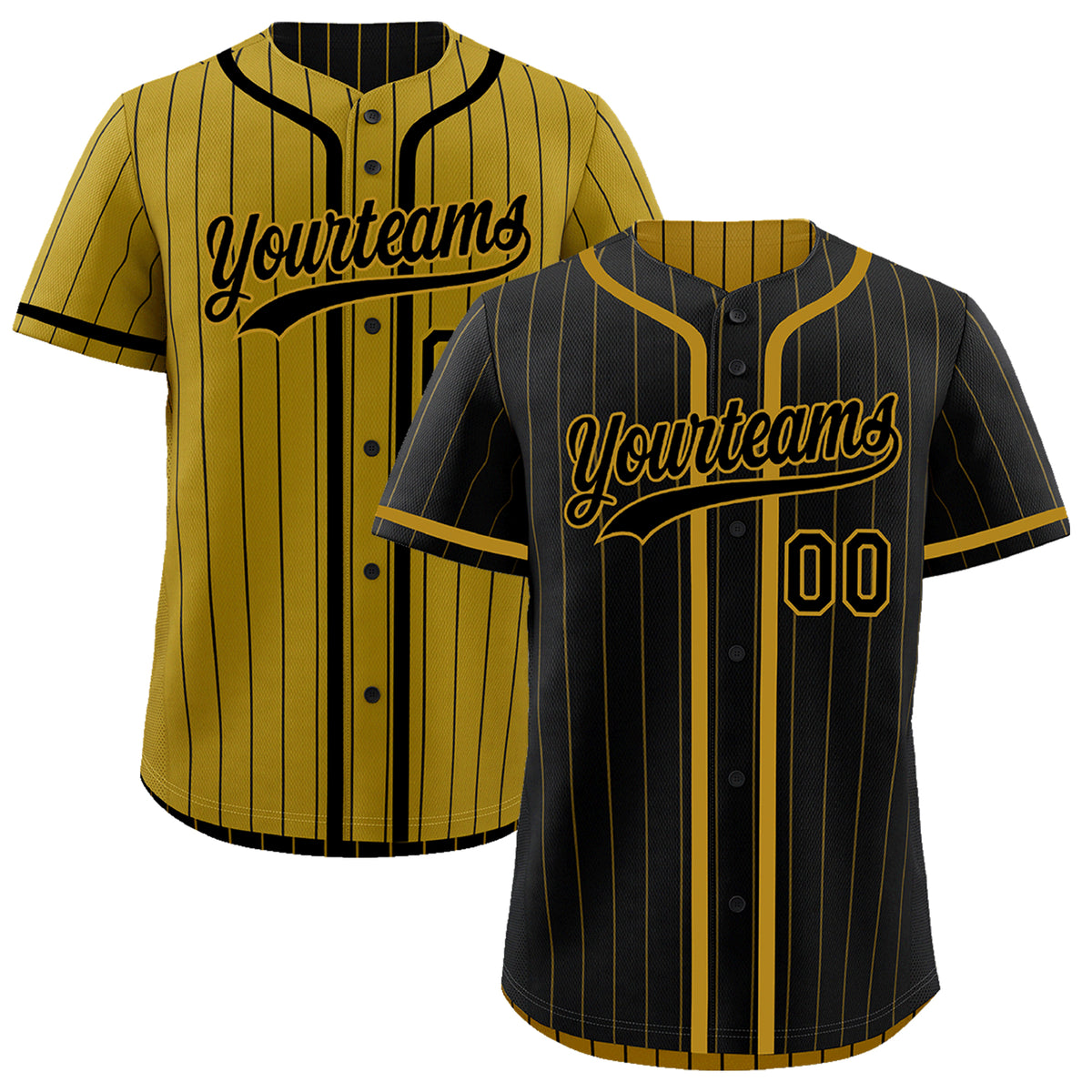 Custom Black Old Gold Reversible Gradient Fashion Breathable Baseball Jersey| KXKSHOP