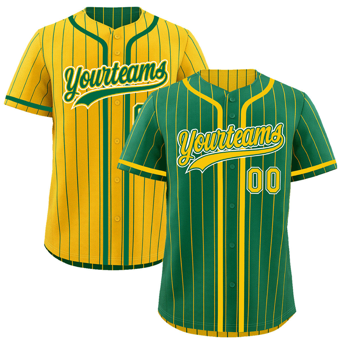 Custom Kelly Green Yellow Reversible Gradient Fashion Lightweight Baseball Jersey| KXKSHOP