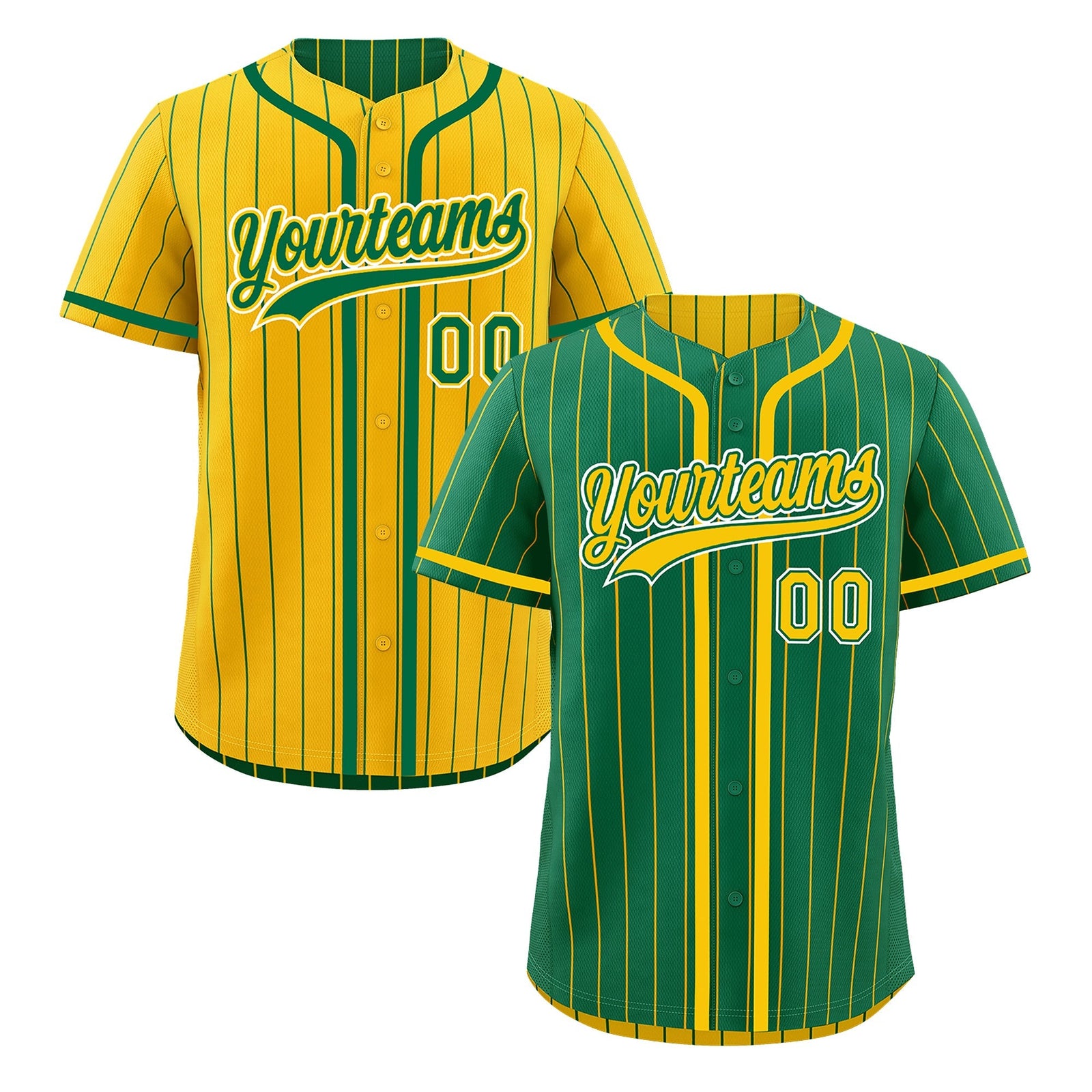Custom Kelly Green Yellow Reversible Gradient Fashion Lightweight Baseball Jersey| KXKSHOP