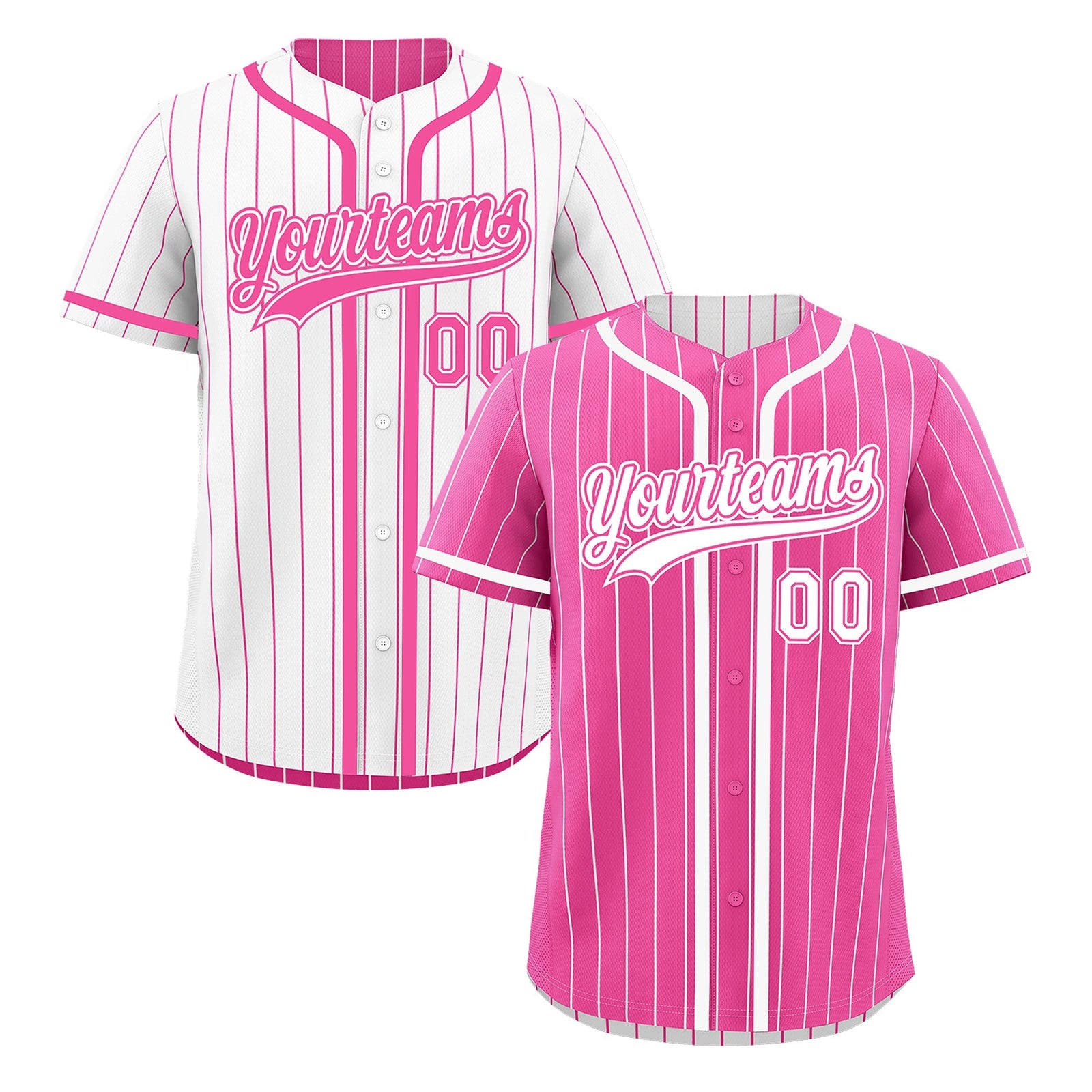 Custom Pink White Reversible Gradient Fashion Breathable Baseball Jersey| KXKSHOP