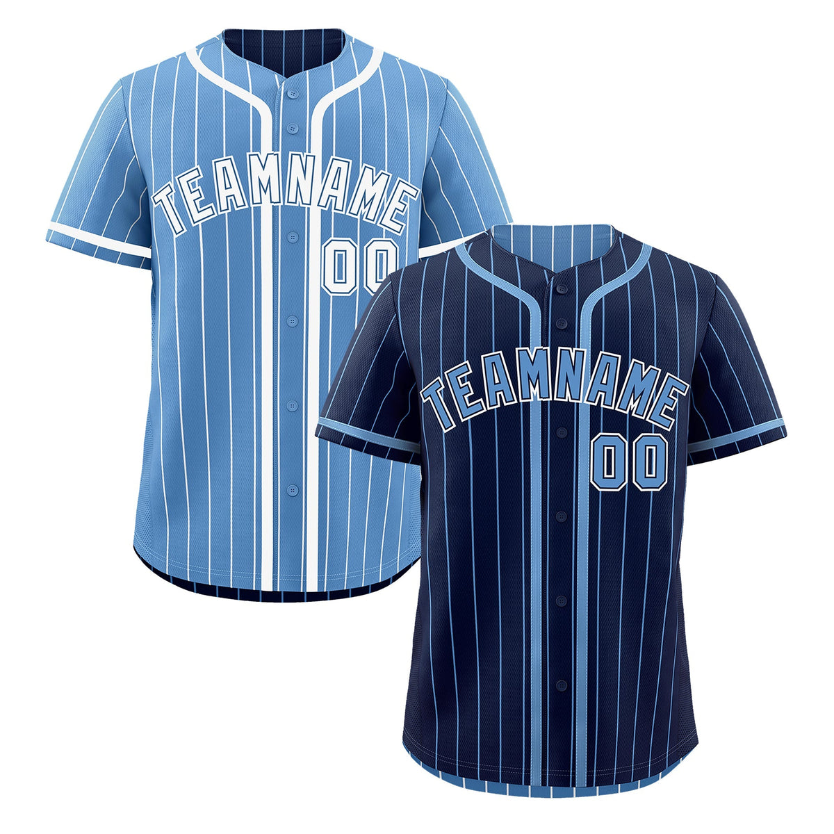 Custom Navy Light Blue Reversible Gradient Fashion Breathable Baseball Jersey| KXKSHOP