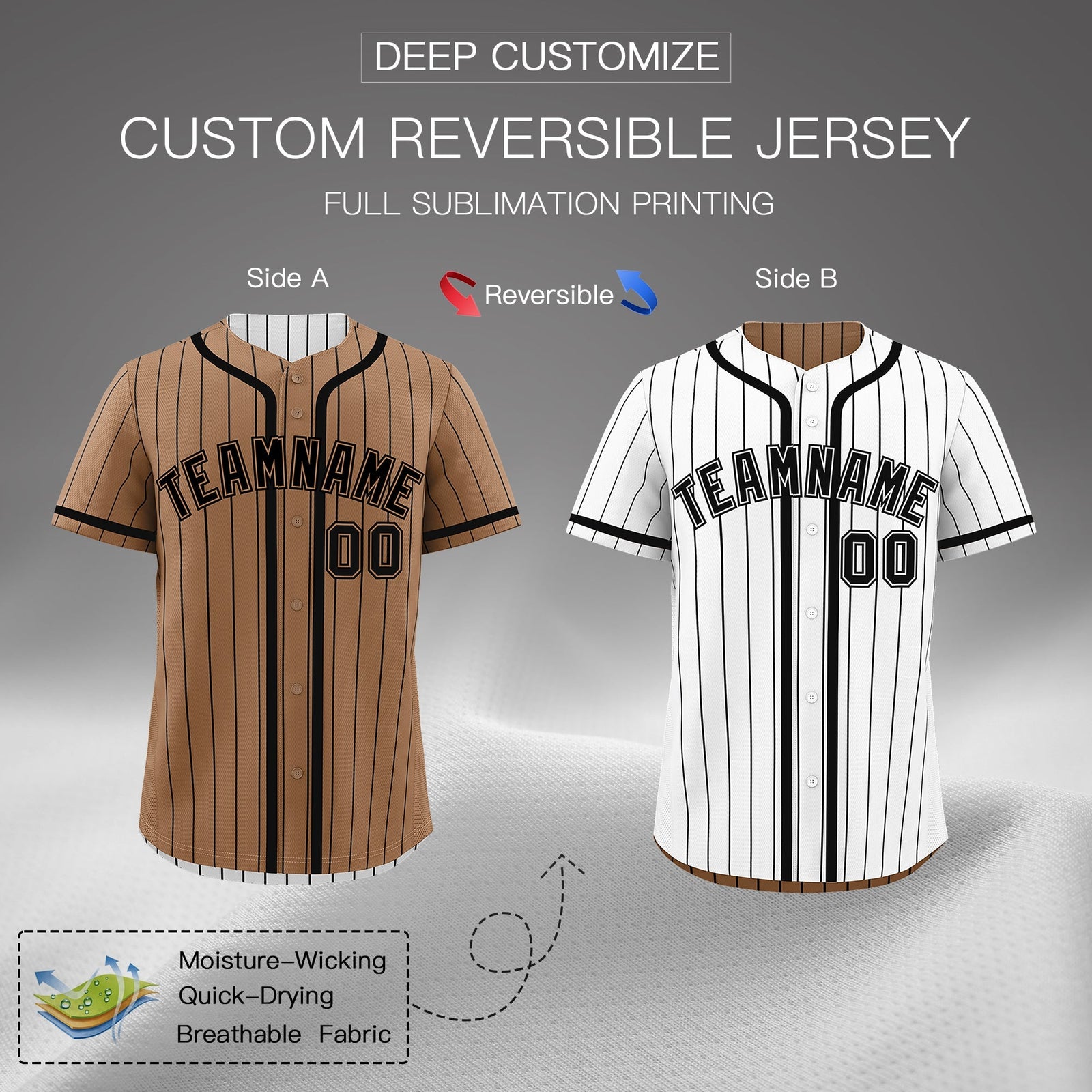 Custom White Black Reversible Gradient Fashion Lightweight Baseball Jersey| KXKSHOP