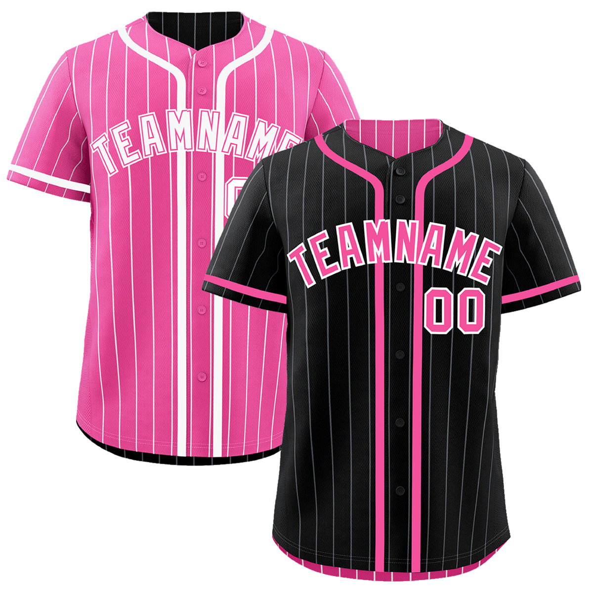 Custom Black Pink Reversible Gradient Fashion Lightweight Baseball Jersey| KXKSHOP