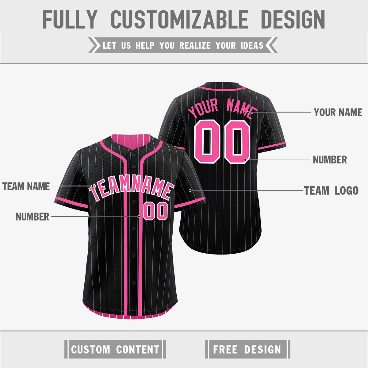 Custom Black Pink Reversible Gradient Fashion Lightweight Baseball Jersey| KXKSHOP