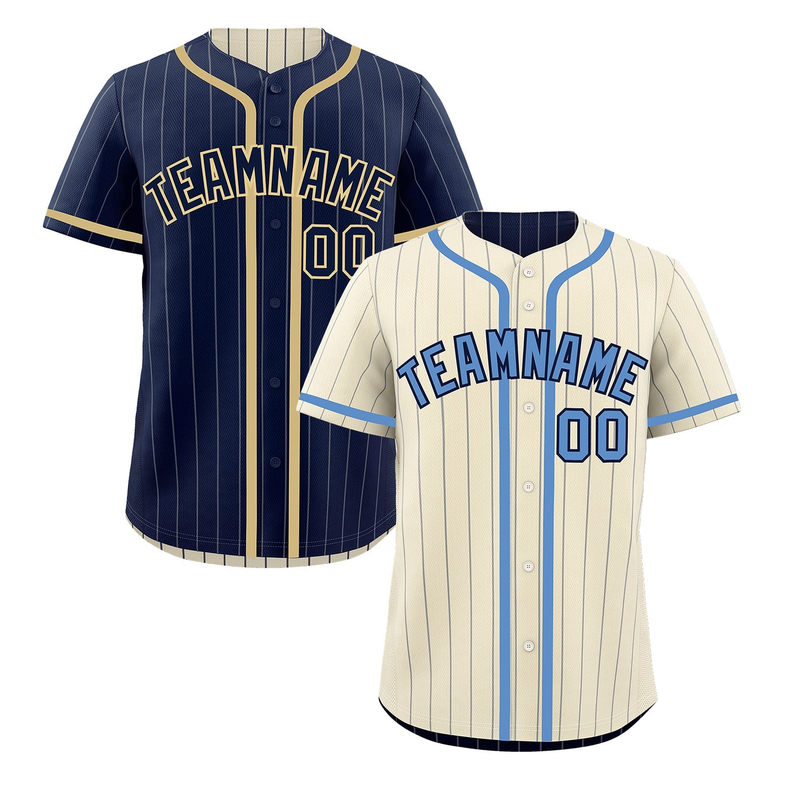 Custom Cream Navy Reversible Gradient Fashion Breathable Baseball Jersey| KXKSHOP