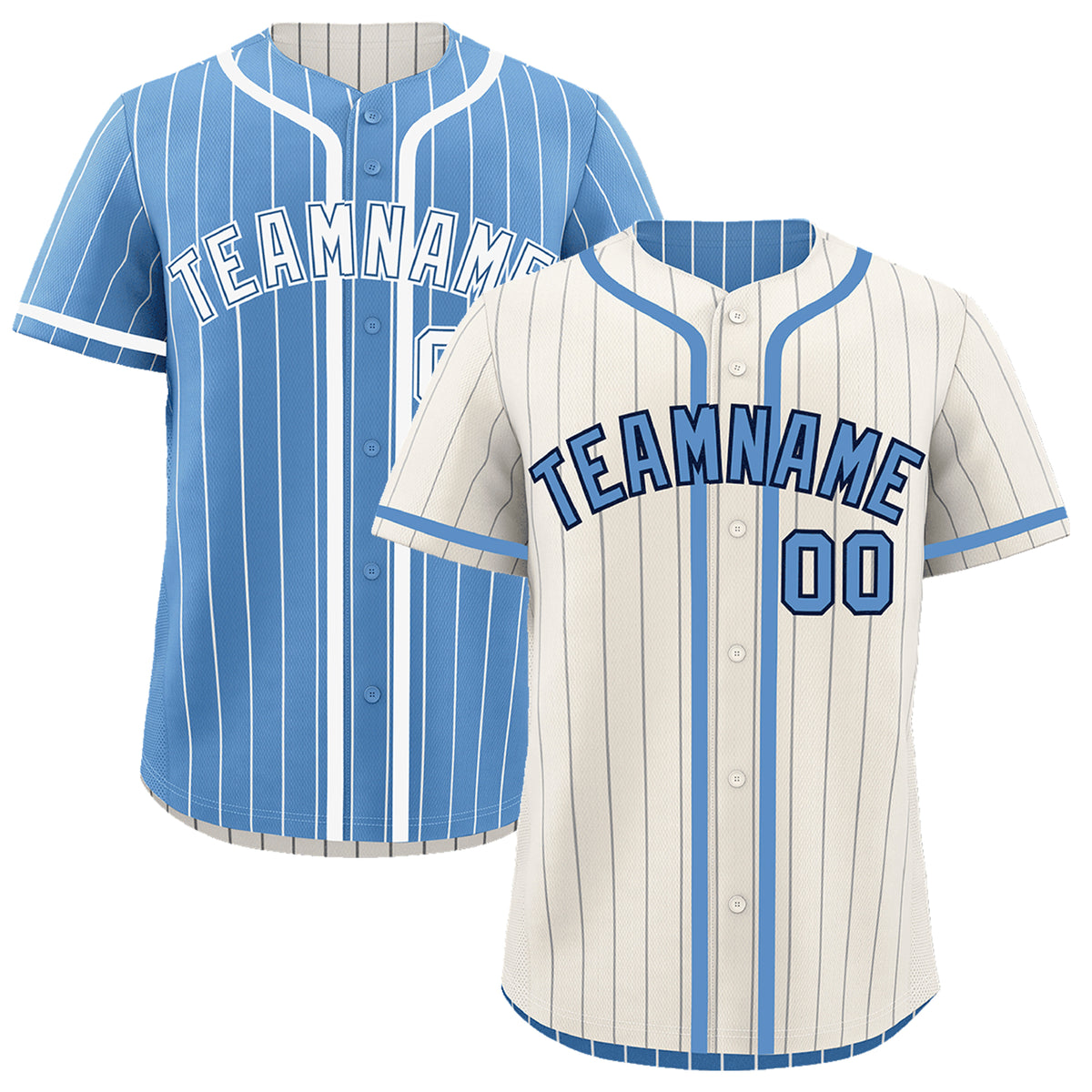 Custom Cream Light Blue Reversible Gradient Fashion Lightweight Baseball Jersey| KXKSHOP