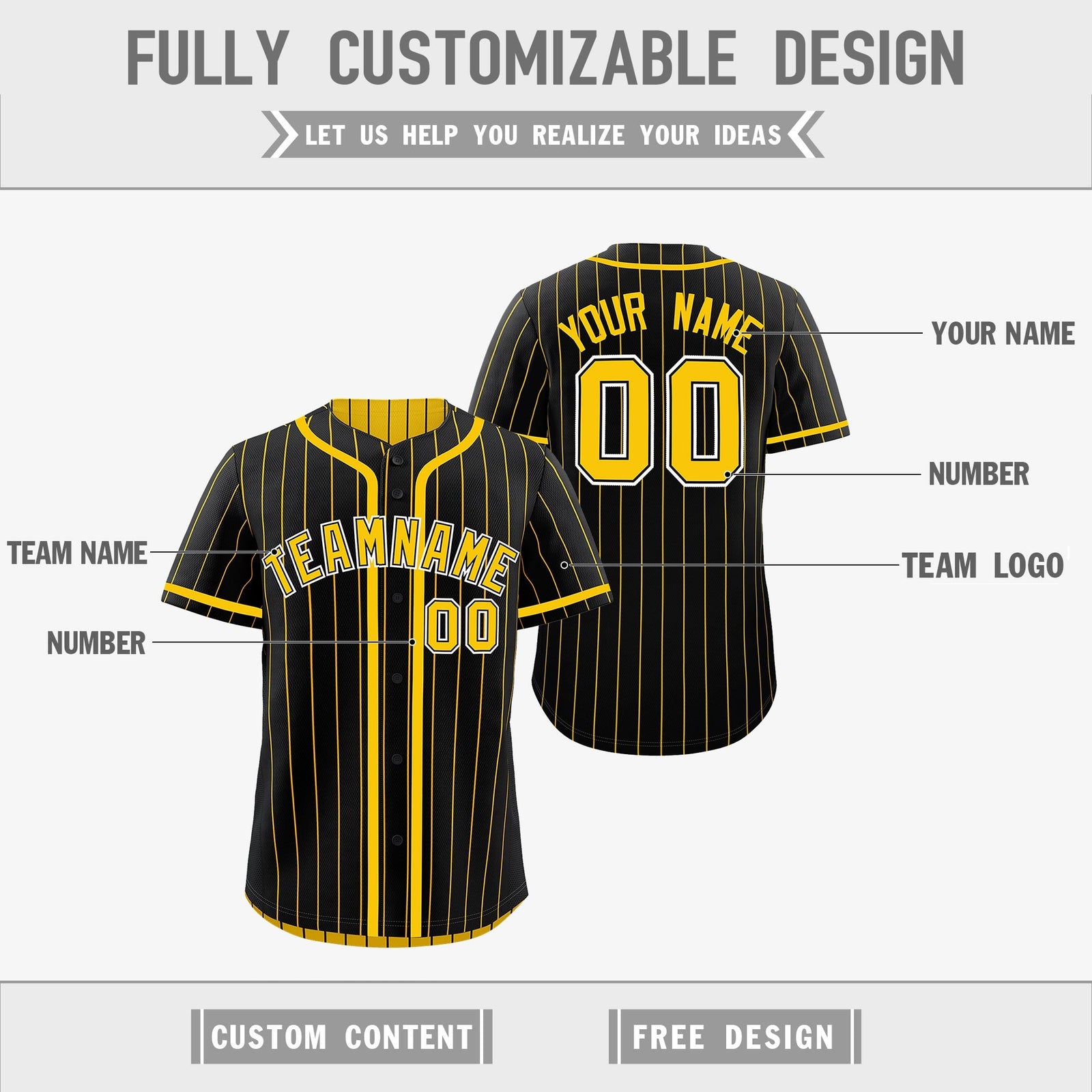 Custom Black Yellow Reversible Gradient Fashion Breathable Baseball Jersey| KXKSHOP