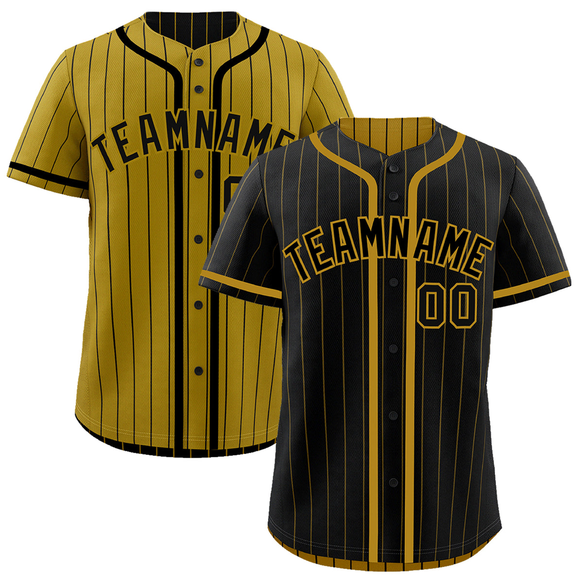Custom Black Old Gold Reversible Gradient Fashion Breathable Baseball Jersey| KXKSHOP