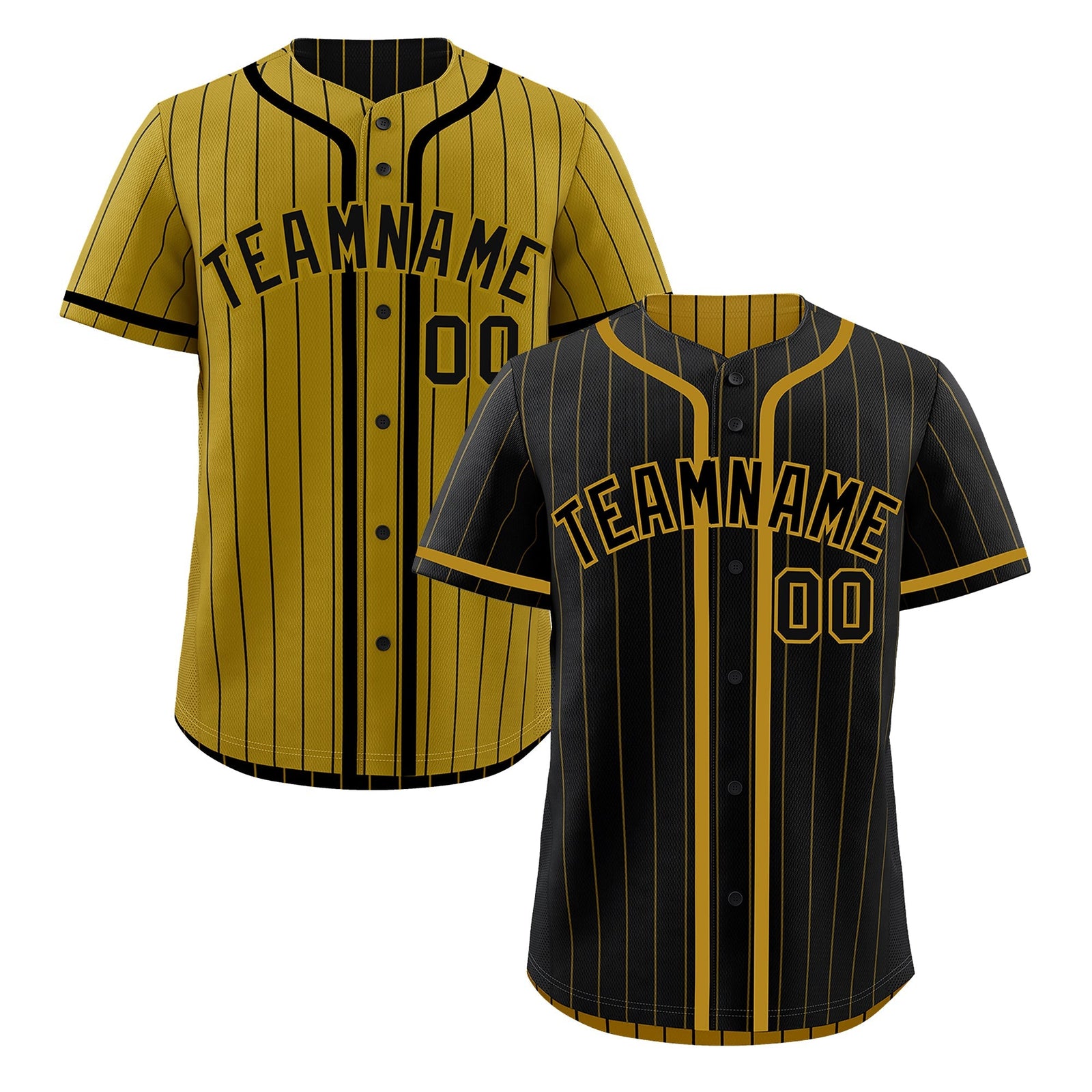 Custom Black Old Gold Reversible Gradient Fashion Breathable Baseball Jersey| KXKSHOP