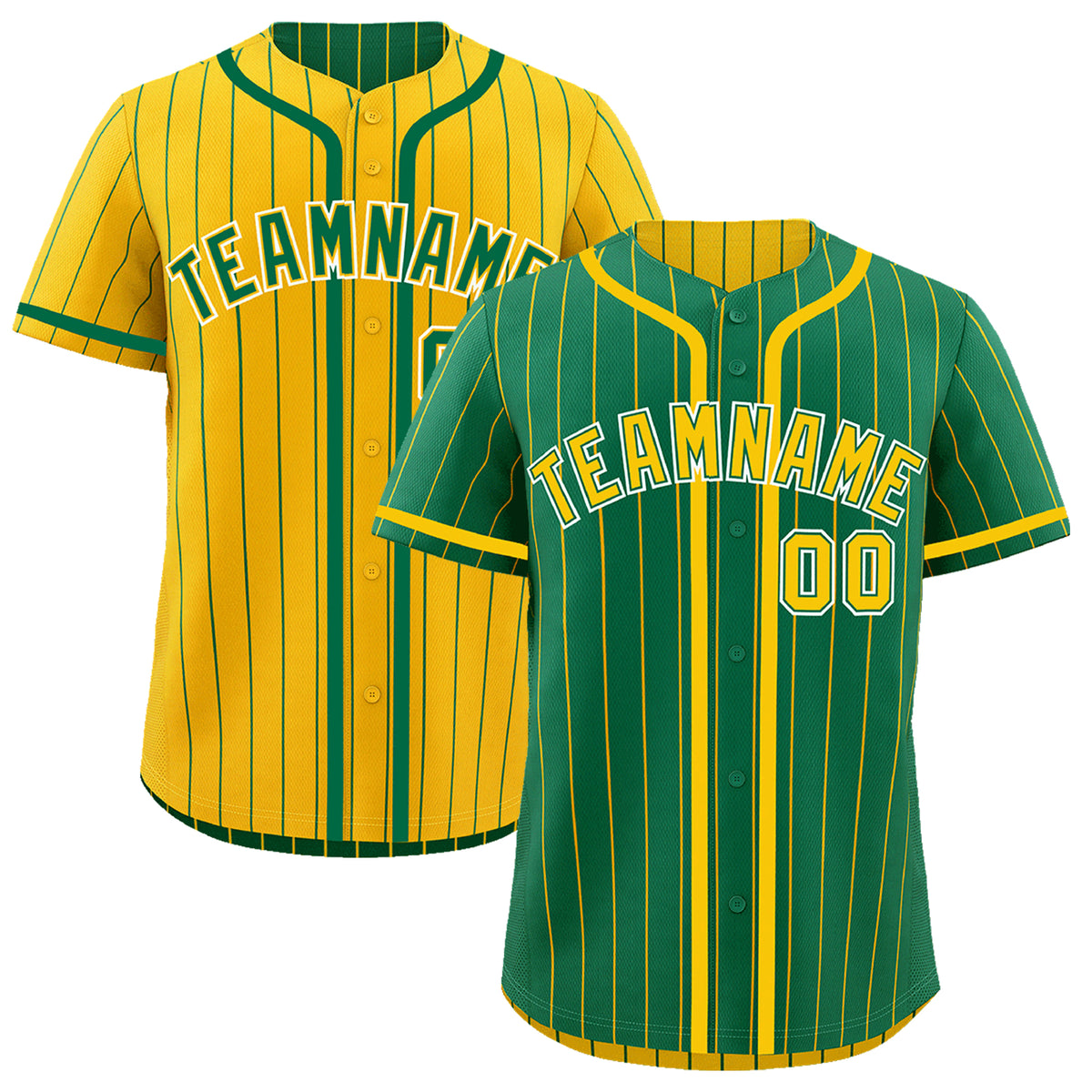 Custom Kelly Green Yellow Reversible Gradient Fashion Lightweight Baseball Jersey| KXKSHOP